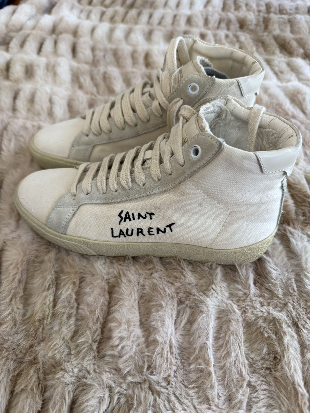 Saint Laurent Paris Saint Laurent Court Classic High-Top Sneakers Size US 6.5 / IT 36.5 - 1 Thumbnail