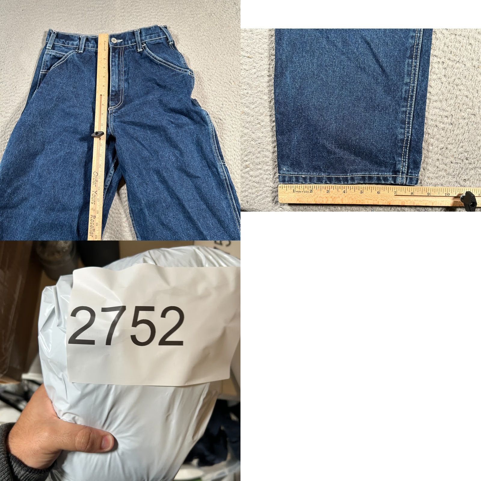 Vintage John Galt Jeans Men Small 25x27 Blue Denim Dark Wash Baggy Skater Zip 5-Pocket Straight Jeans Men’s Regular Denim Pants Classic Baggy Skaterwear Size US 29 - 9 Thumbnail