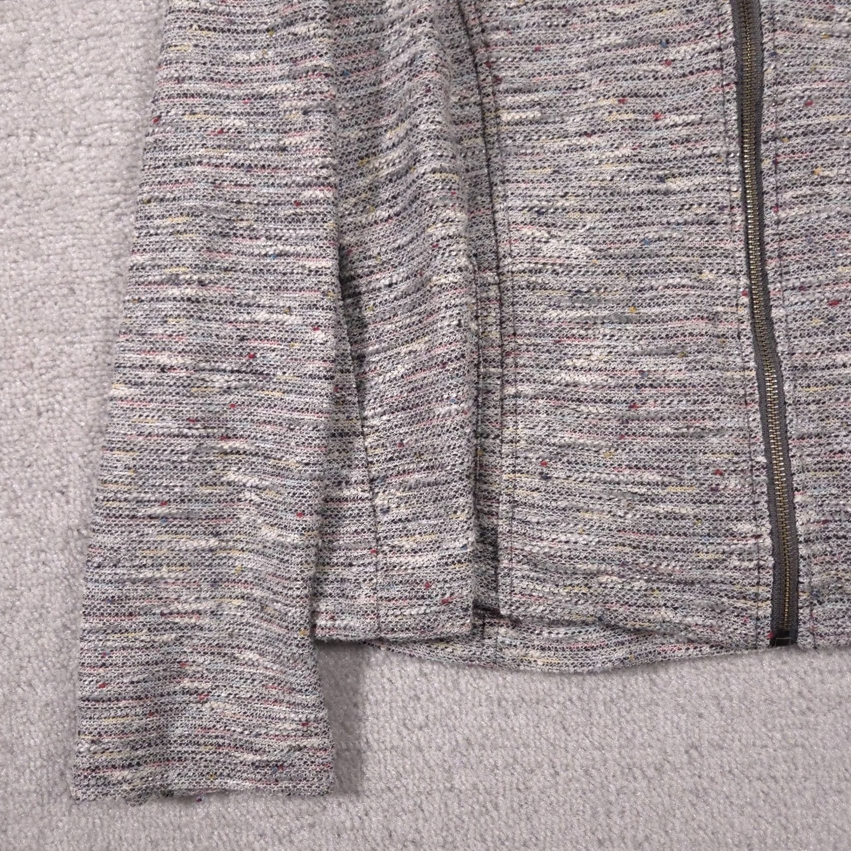 Vintage Christopher & Banks Jacket Womens M Gray Knit Moto Zip Snap Lapel Pockets Size M / US 6-8 / IT 42-44 - 4 Thumbnail