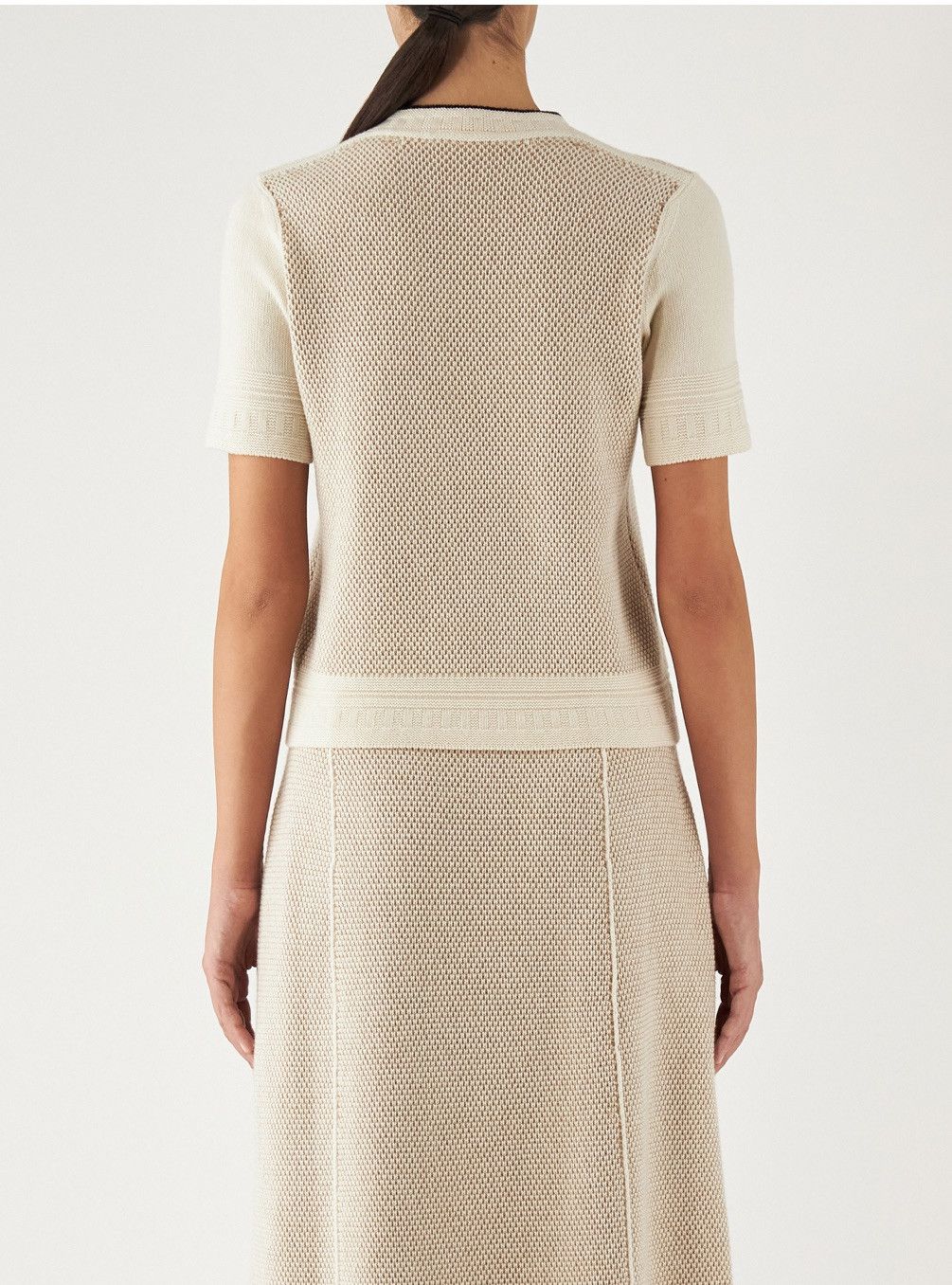 Loro Piana o1srvl11e0125 Sheffield Pike Short-Sleeved Sweater in Beige Size XS / US 0-2 / IT 36-38 - 2 Thumbnail