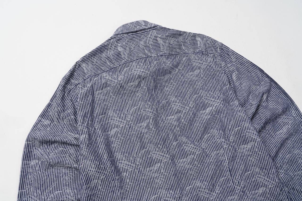 Etro 🔵ETRO Striped Blue Flower Print Bottom Up Shirt Made Italy Size US L / EU 52-54 / 3 - 16 Thumbnail