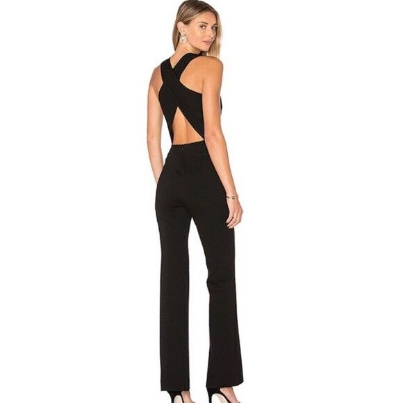 L'AGENCE L’Agence Clara Criss Cross Back Jumpsuit Size 6 MSRP $595 Size 28" / US 6 / IT 42 - 1 Thumbnail