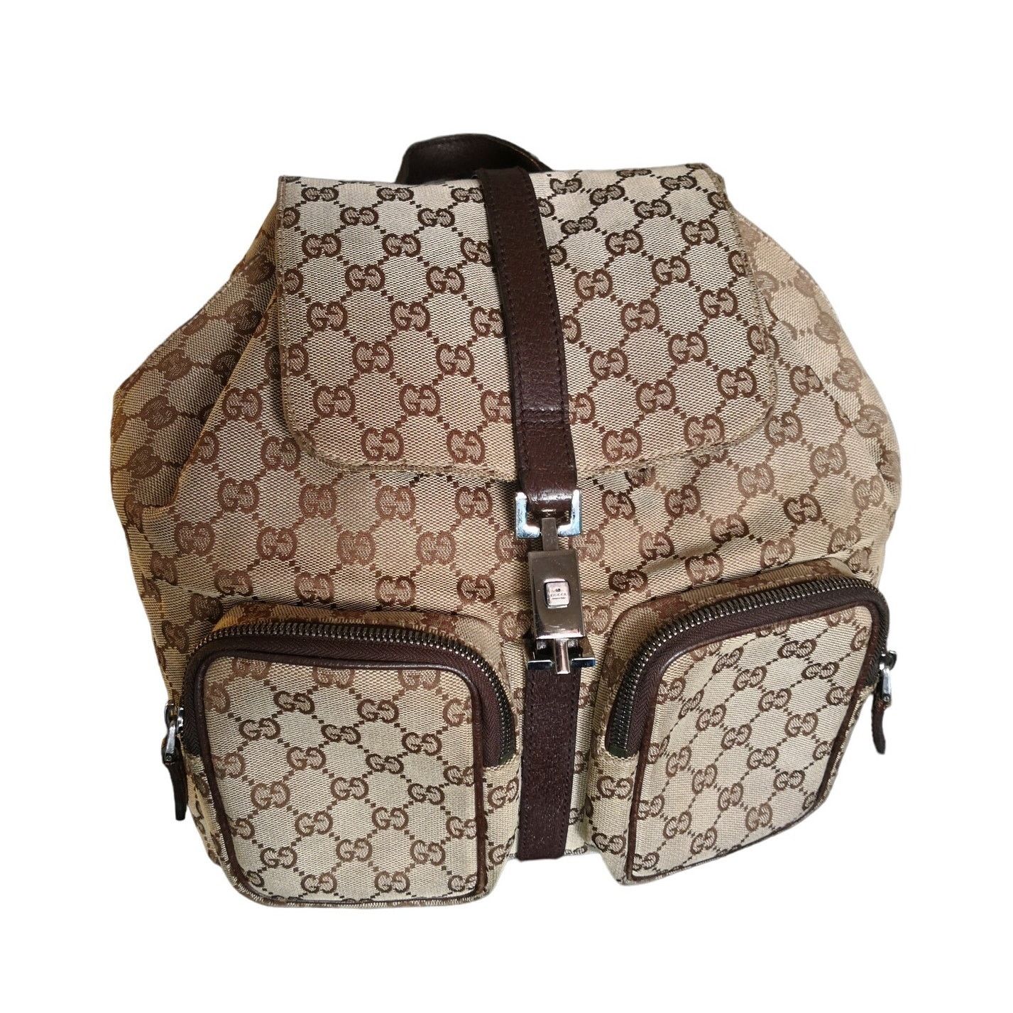 Gucci Authentic Gucci GG Jackie Canvas Backpack Excellent Shape Size ONE SIZE - 1 Thumbnail