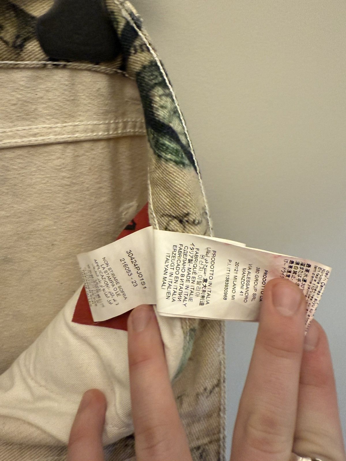 424 424 dollar bill print straight jeans Size US 33 - 7 Thumbnail