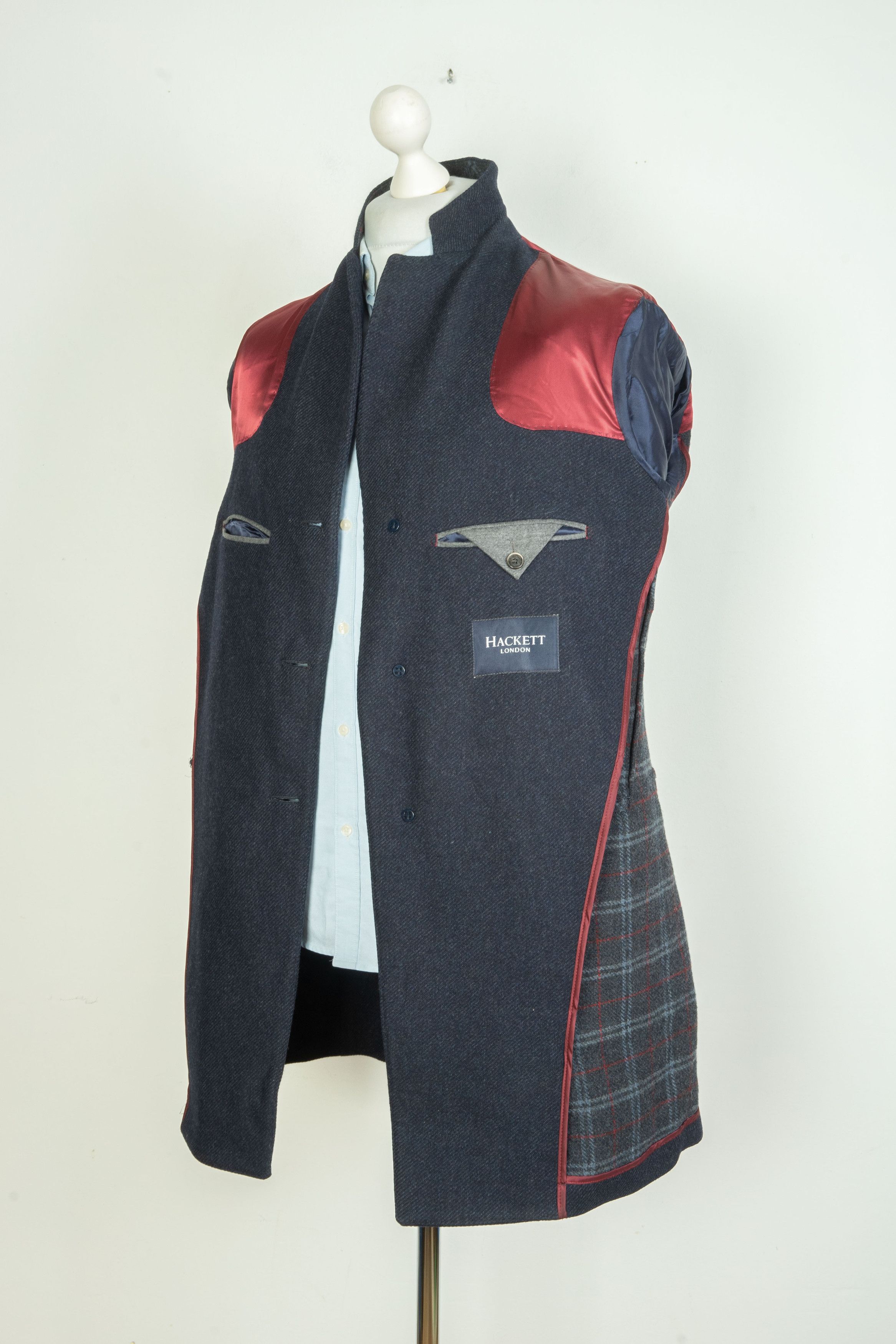 Hackett Hackett London Wool Navy Blue Coat Size US M / EU 48-50 / 2 - 9 Thumbnail
