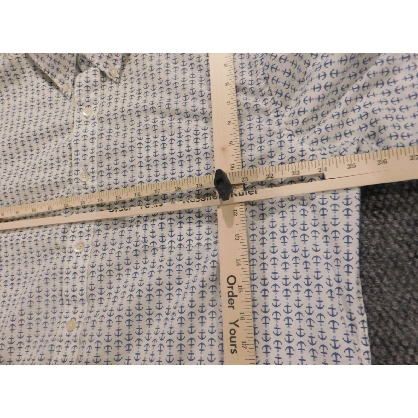 Vintage Saddlebred Mens Shirt Extra Large Blue achors regular button down Easy Care Size US XL / EU 56 / 4 - 5 Thumbnail