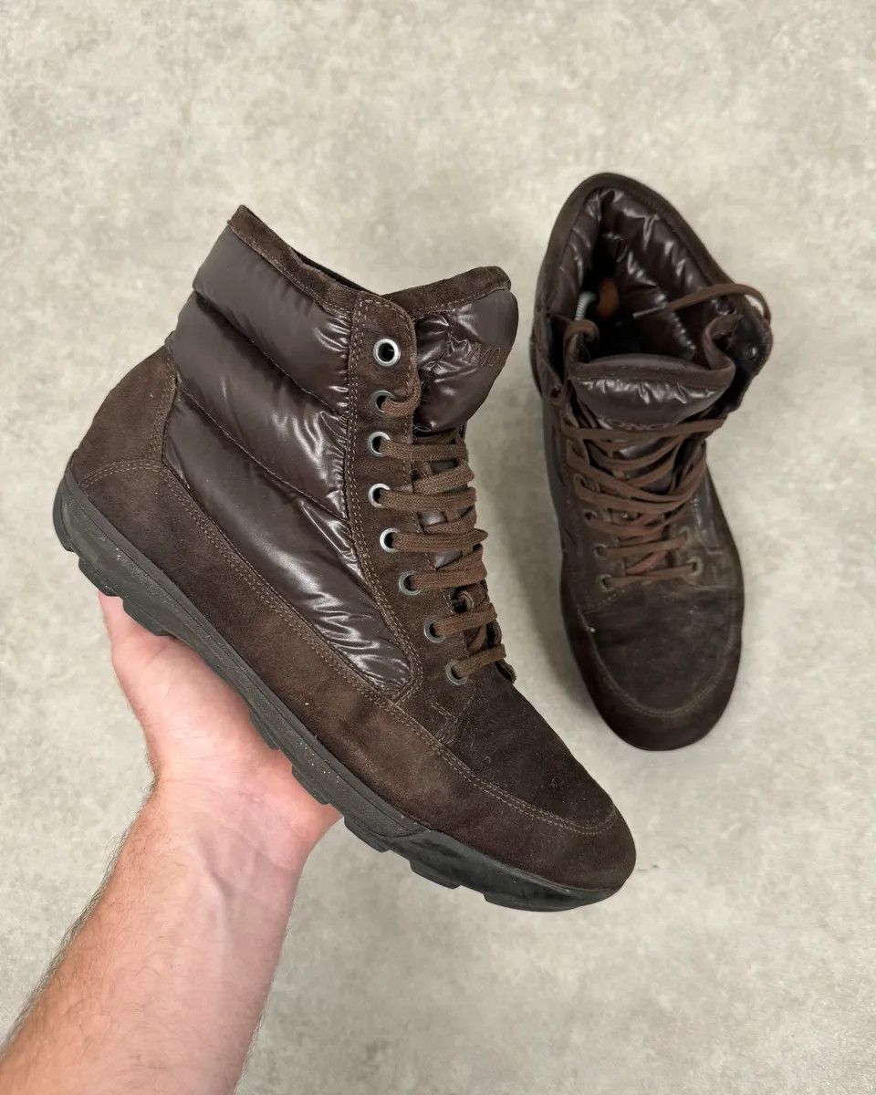 Moncler Moncler Brown Suede Puffer Lace-Up Hiking Boots Size US 8 / EU 41 - 1 Thumbnail
