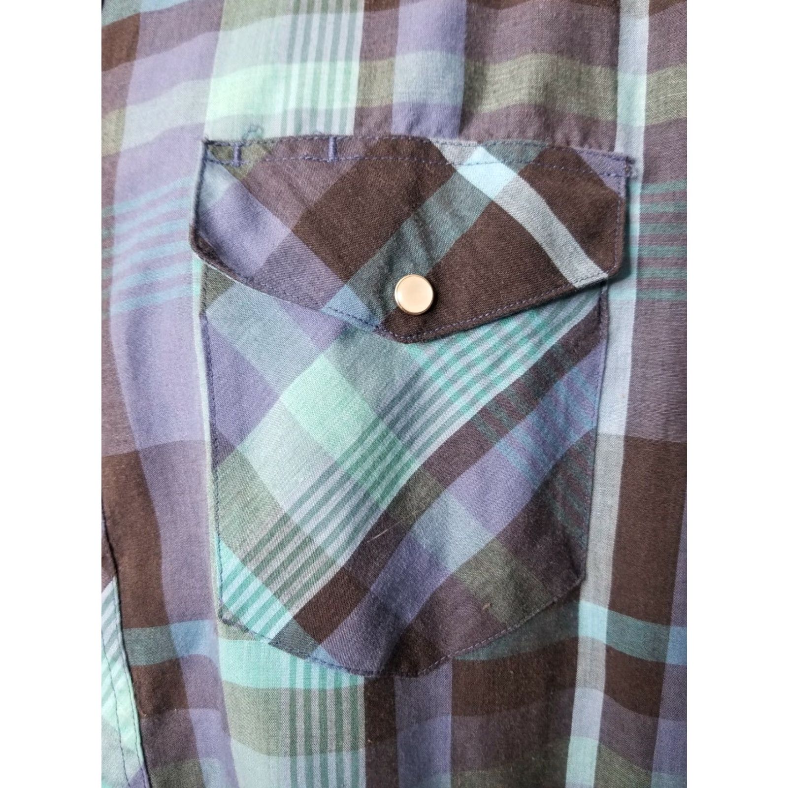 Wrangler VINTAGE WRANGLER Pearl Snaps Plaid Western Cowboy Button Front Shirt Men’s XL Size US XL / EU 56 / 4 - 3 Thumbnail