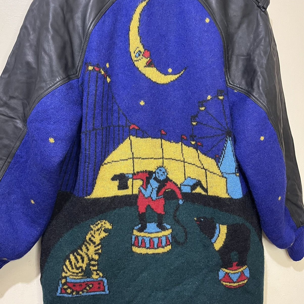 Torras 1990's Torras Spain Art Design Leather Wool Coat Jacket Size US L / EU 52-54 / 3 - 12 Thumbnail