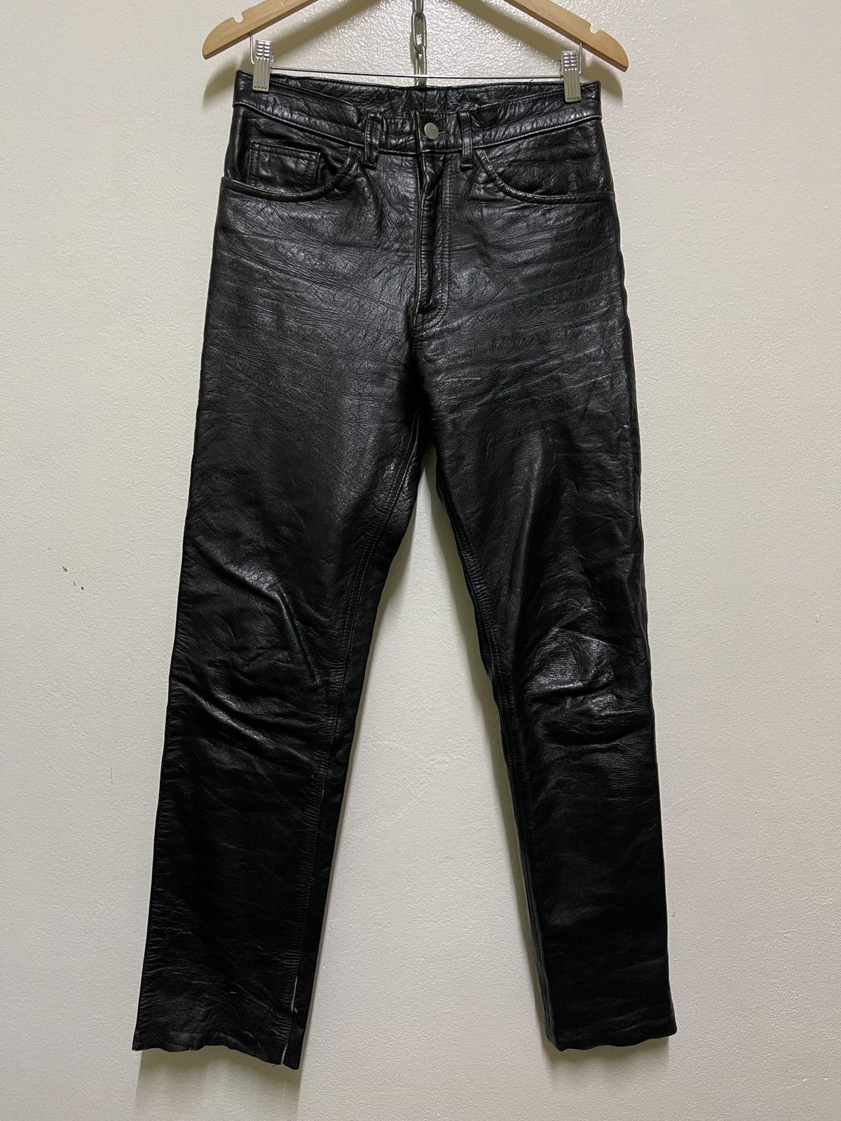 Genuine Leather × Vintage Leather Pants Biker Size US 29 - 1 Thumbnail
