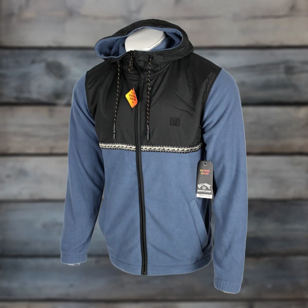 Billabong VINTAGE Billabong Men's Boundar Lite Zip Pullover Hoodie Adventure Division Medium Blue Size US M / EU 48-50 / 2 - 1 Thumbnail