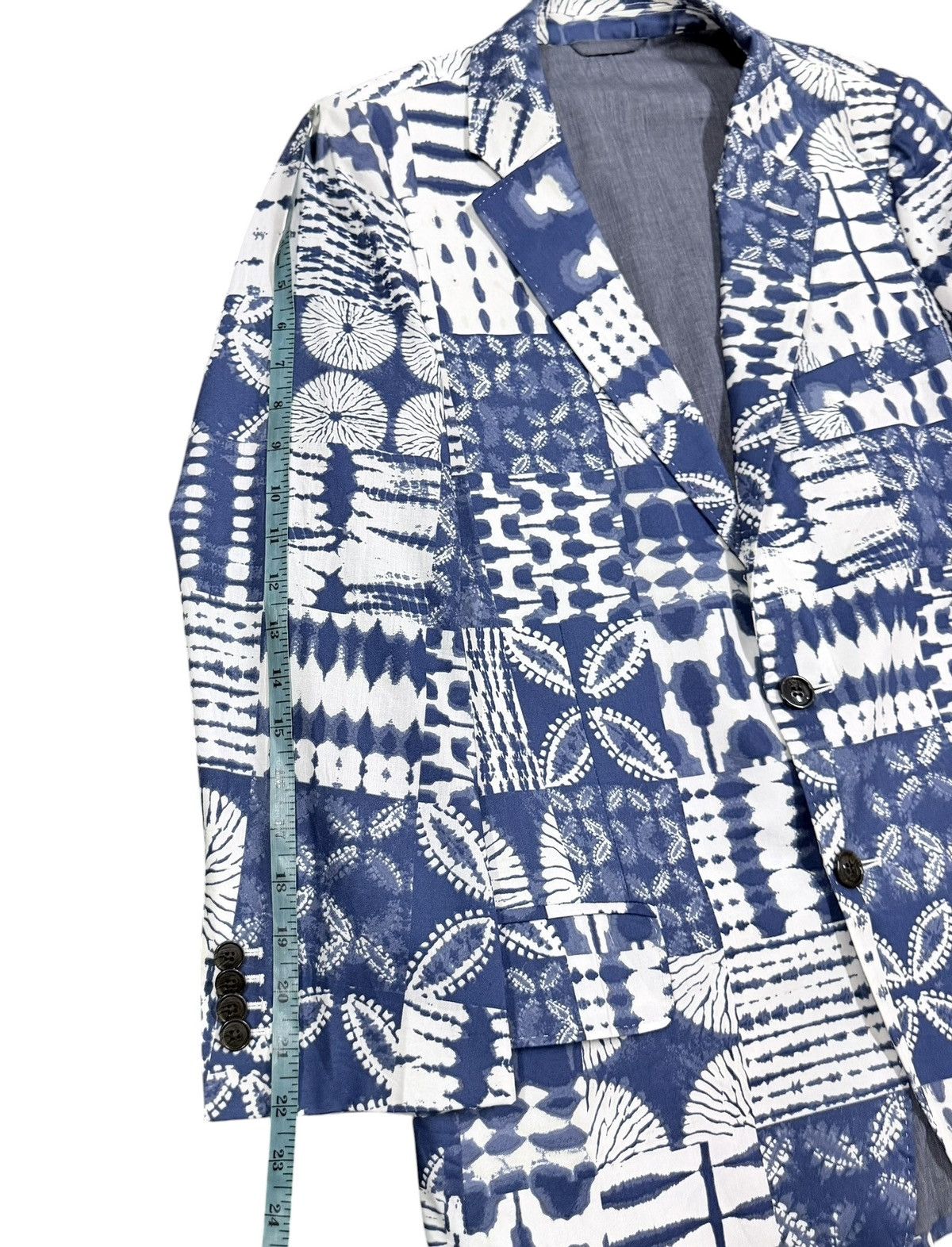 Lands' End Vtg💥Land’s End Shibori Tie Dye Classic Fit Blazer Jacket Size 44R - 20 Thumbnail