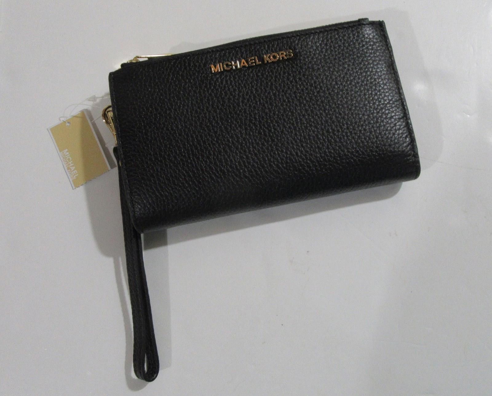 Michael Kors Michael Kors Jet Set Travel Double Zip Leather Wristlet Size ONE SIZE - 1 Thumbnail