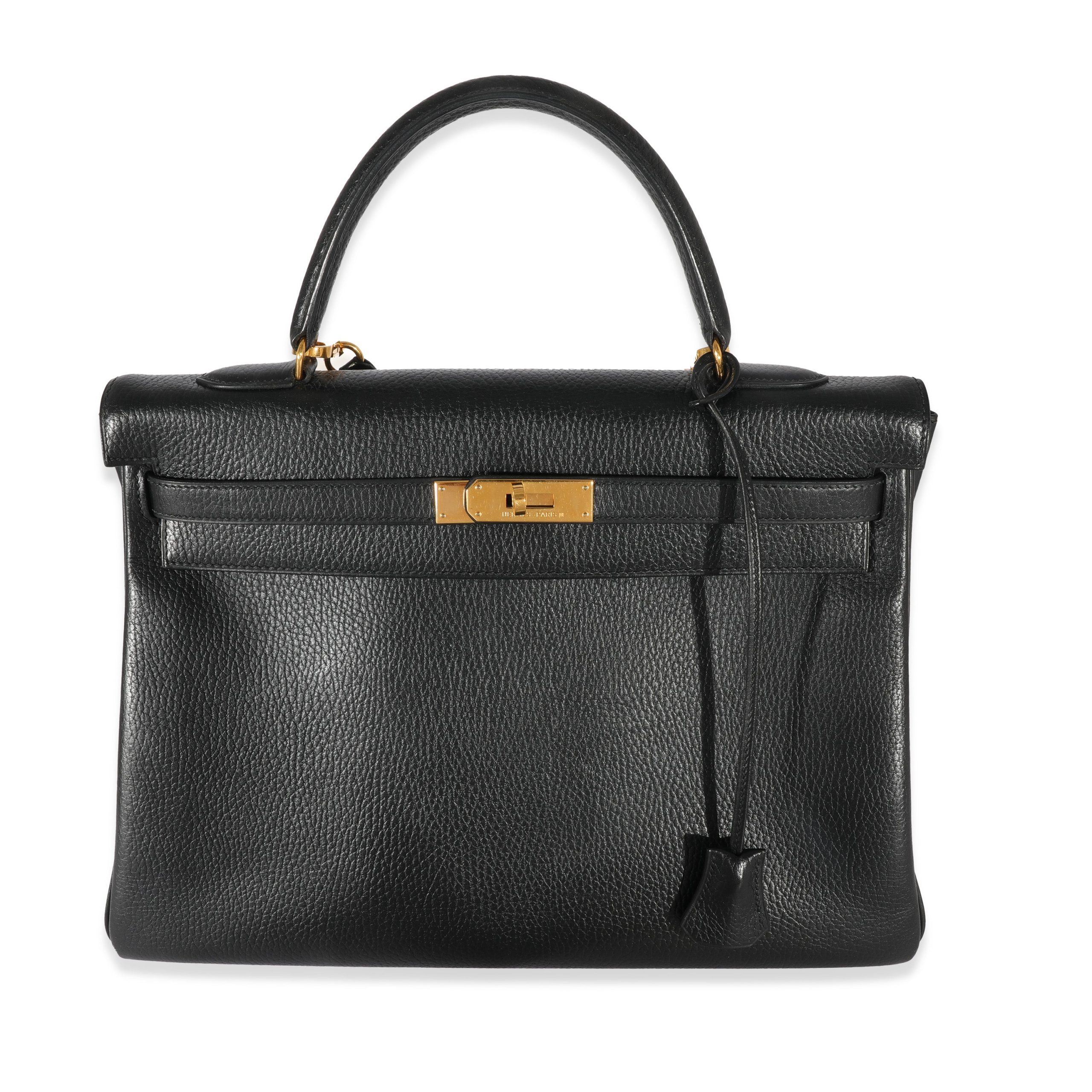 image of Hermes Black Ardennes Kelly Retourne 35 Ghw, Women's