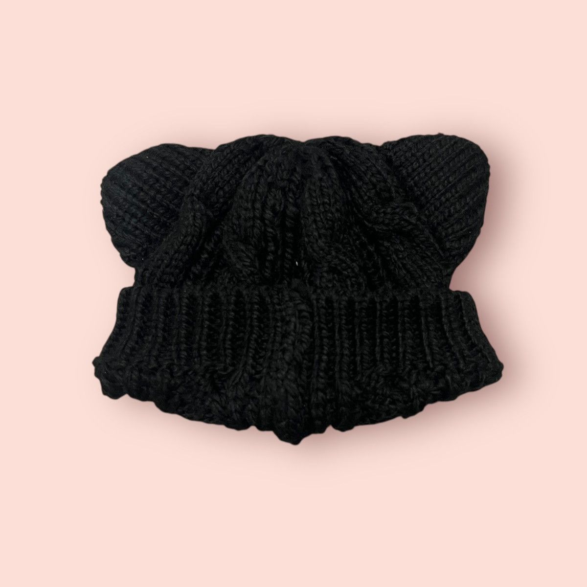 Japanese Brand VINTAGE CAT EARS KNITTED BEANIE Size ONE SIZE - 12 Thumbnail