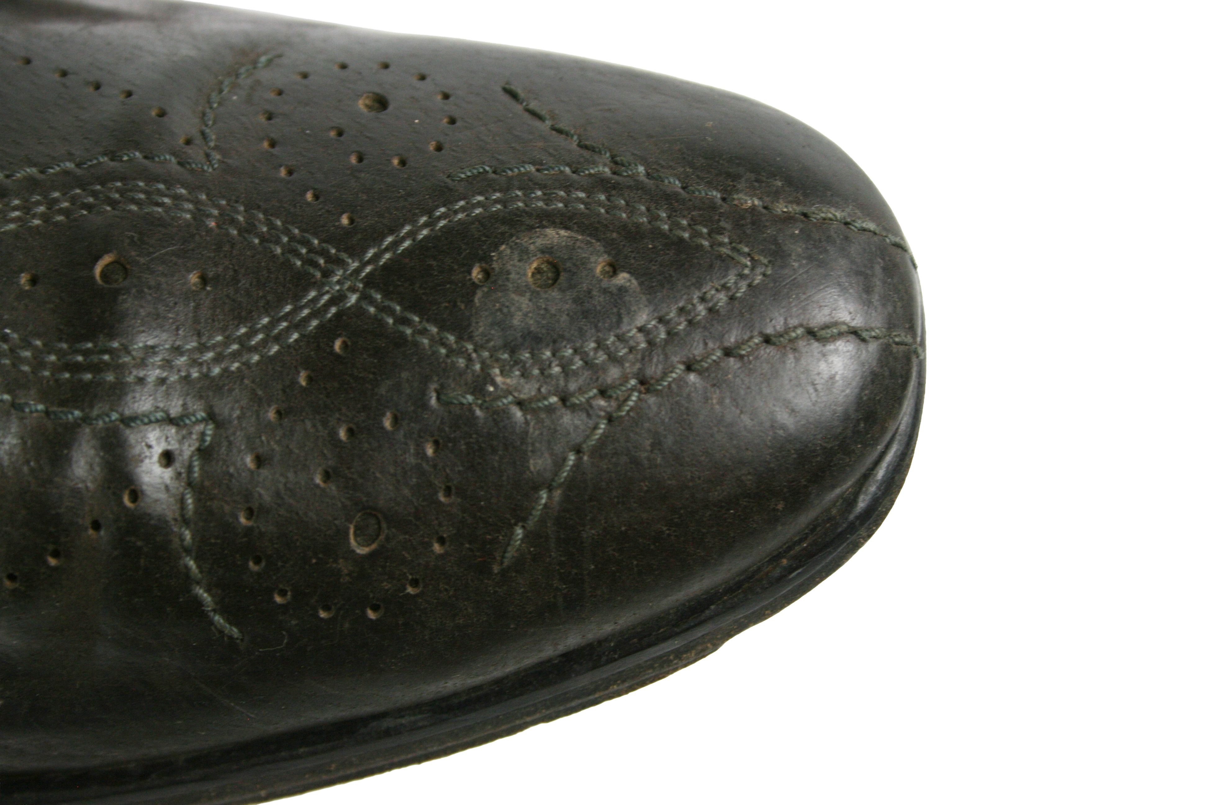 Hugo Boss 00S Avant Garde Perforated Leather Derby Vintage Size US 12 / EU 45 - 6 Thumbnail