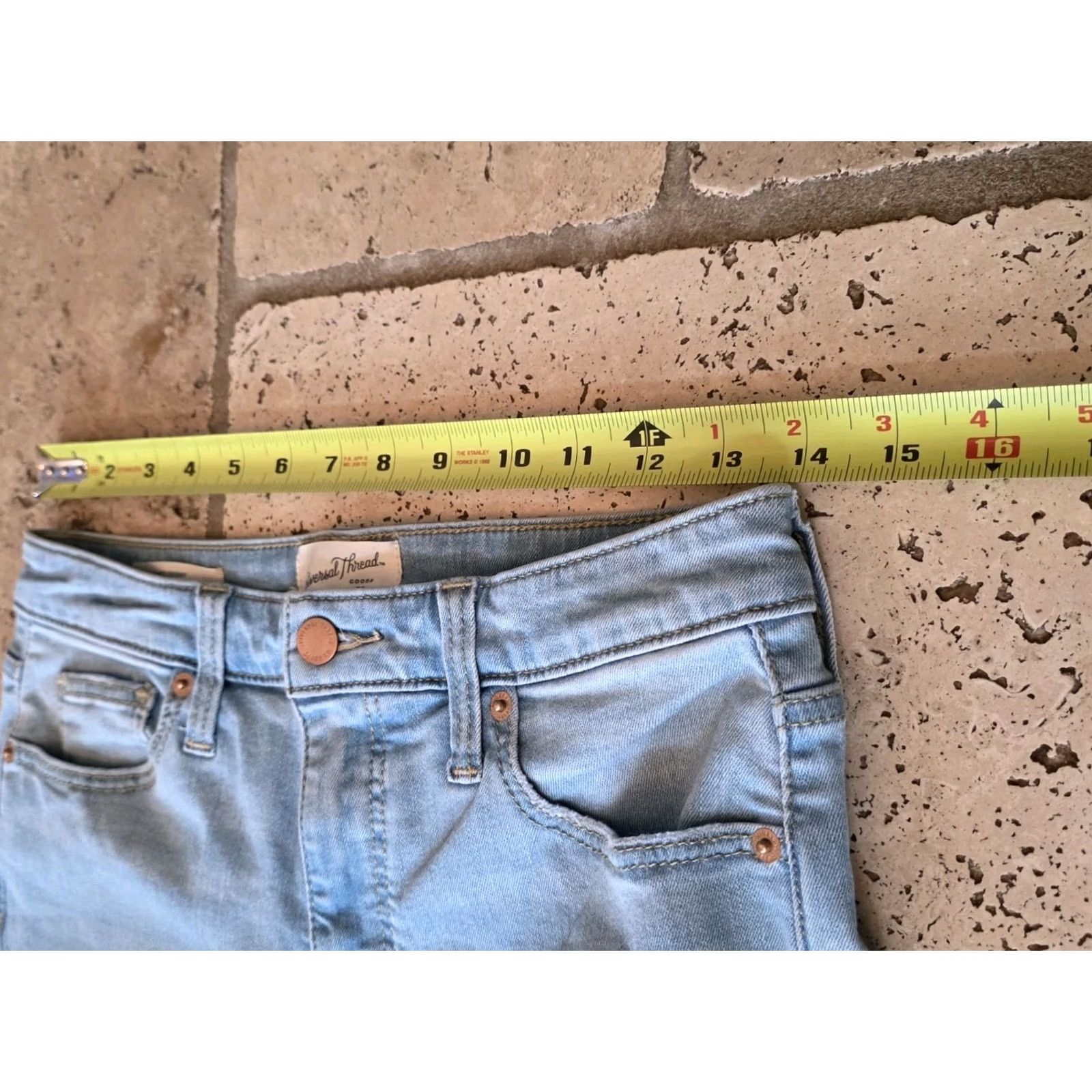 Vintage VINTAGE? No — Universal Thread Jeans Womens Size 6/28R High-Rise Skinny Light Denim Blue 5-Pocket Belt Loops Slim Womens Regular Jeans Size 25" / US 0 / IT 36 - 7 Thumbnail