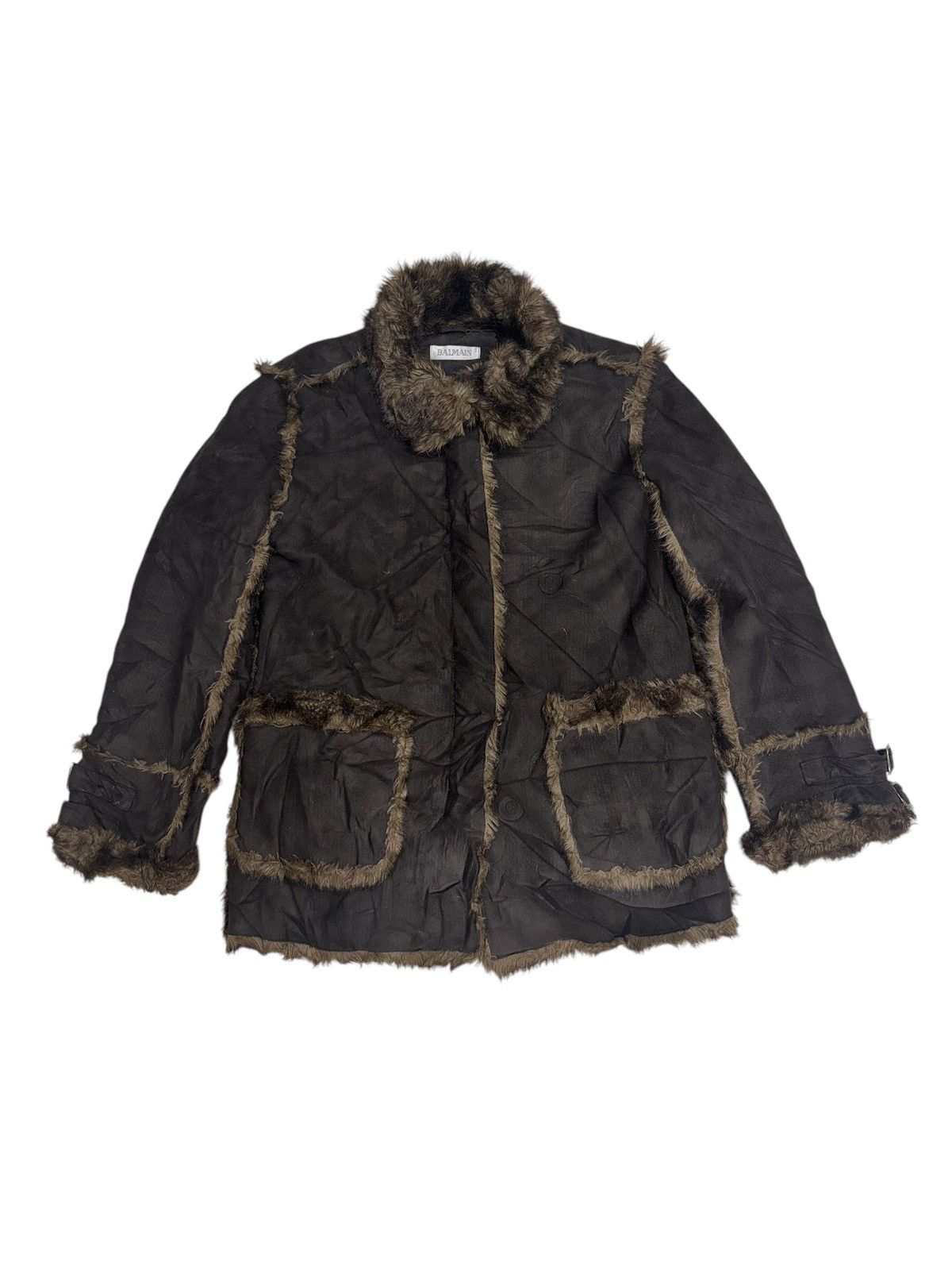 Balmain × Vintage Archival Balmain faux fur shearling jacket Size S / US 4 / IT 40 - 3 Thumbnail