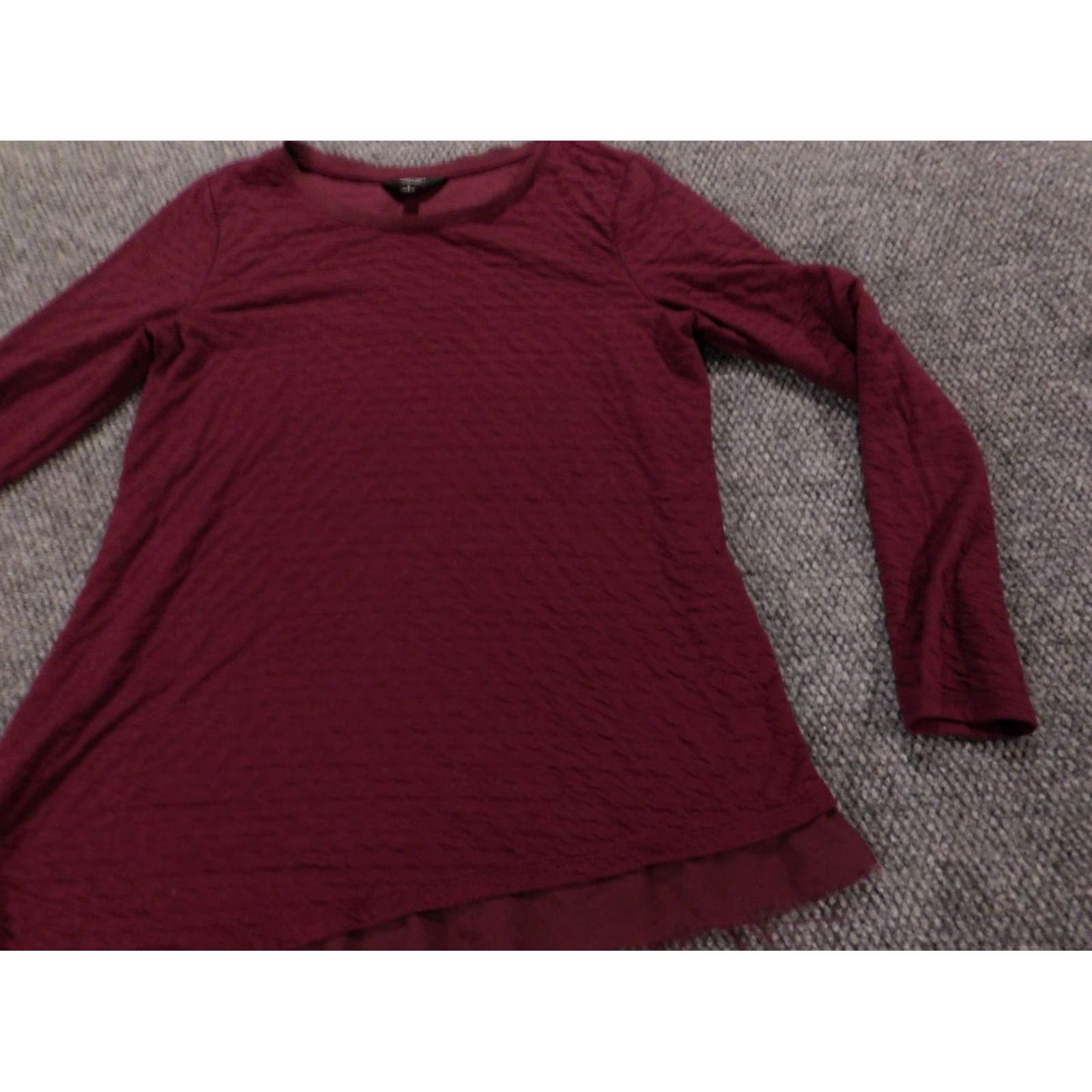 Vintage Simply Vera Vera Wang Blouse Women L Purple Crew Neck Pullover Modal Rayon Stretch Regular Classic Short/Sleeve? Size L / US 10 / IT 46 - 2 Thumbnail