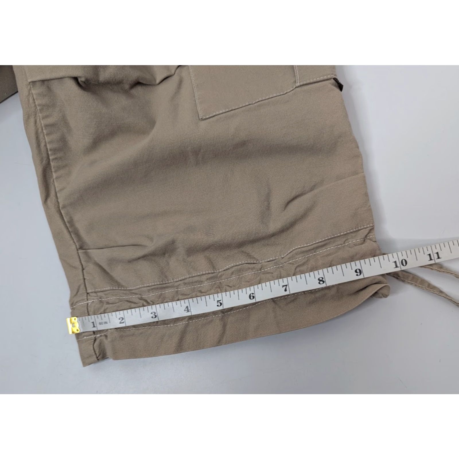 Prana prAna Capri Pants Women's L Khaki Tie Drawstring Outdoor Hiking Cargo Capris - Beige, Pockets, Stretch, Crop - Logo Size 36" / US 14 / IT 50 - 7 Thumbnail