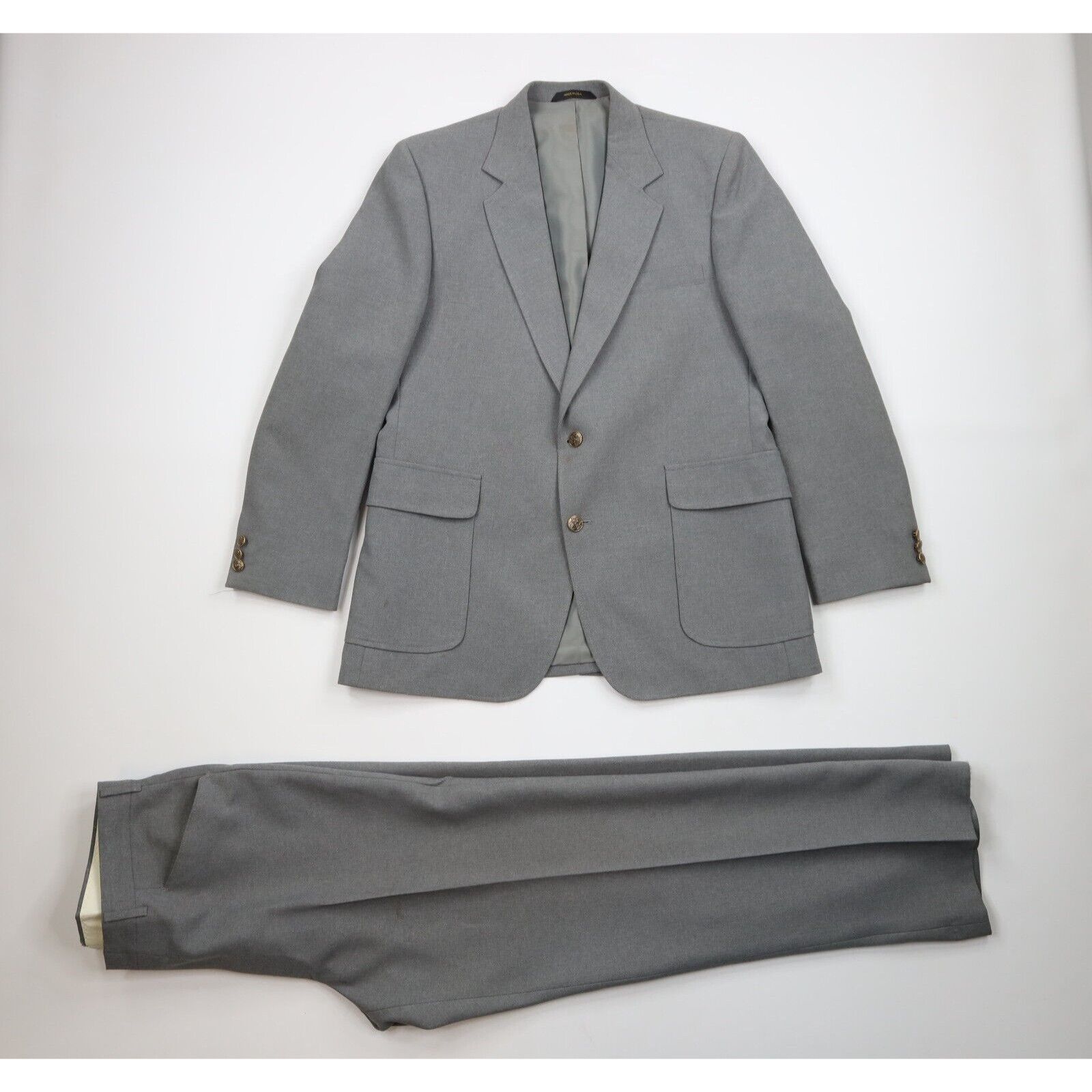 Vintage Vintage 70s S2 Piece Knit Suit Bell Bottoms Wedding Size 42R - 1 Thumbnail