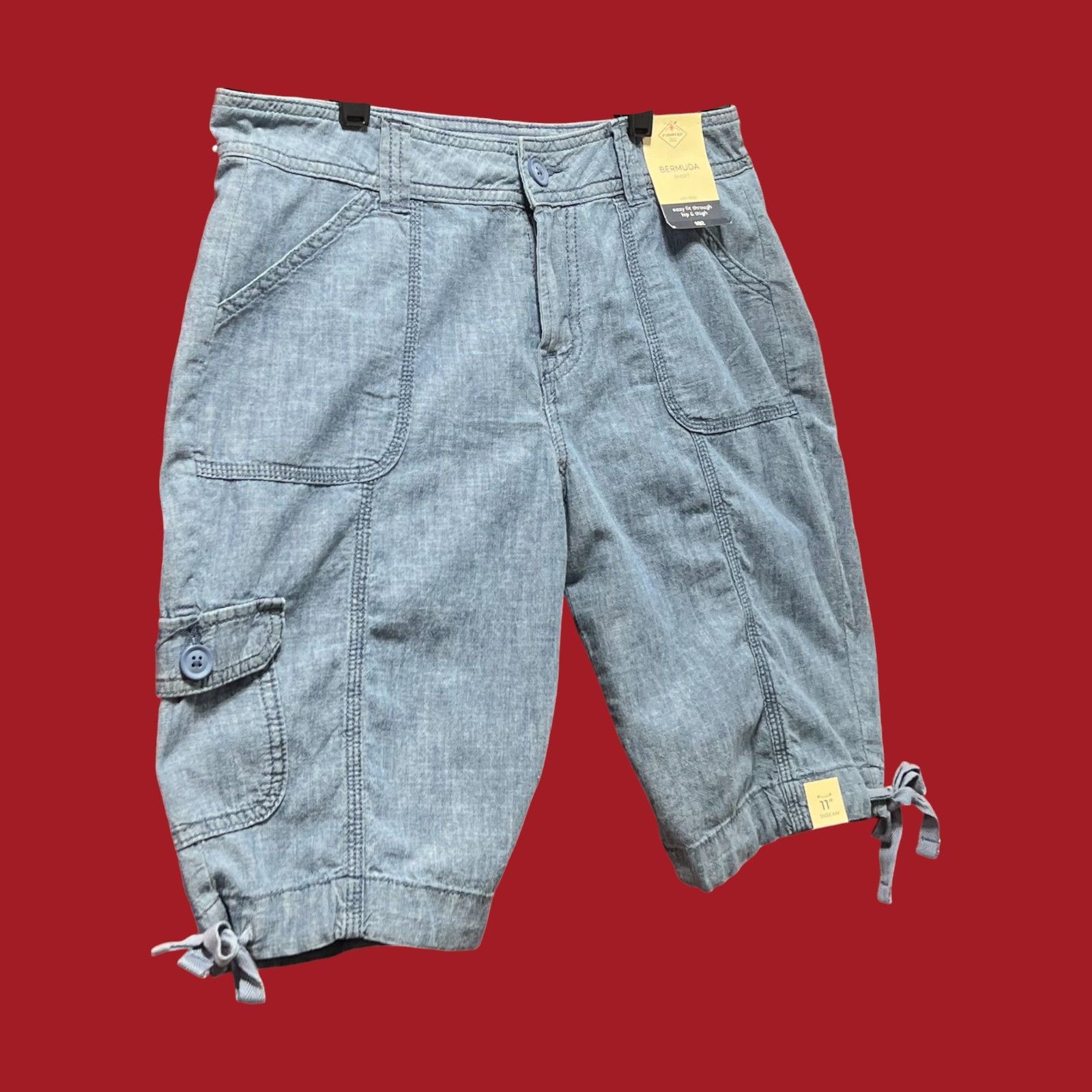 Other St. John's Bay - Women's Mid-Rise Cargo Bermuda Short - Ligh Size 27" / US 4 / IT 40 - 16 Thumbnail
