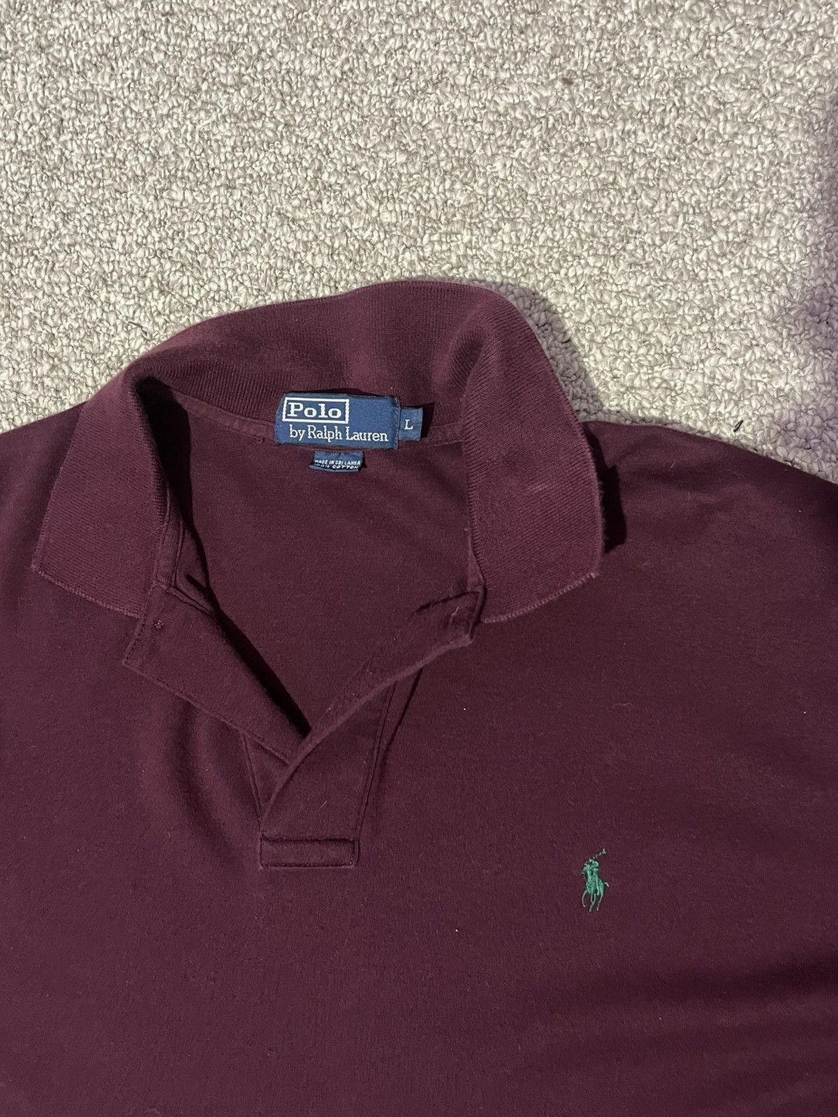 Designer × Polo Ralph Lauren × Vintage VINTAGE ralph lauren polo dark red with dark green horse Size US L / EU 52-54 / 3 - 2 Thumbnail
