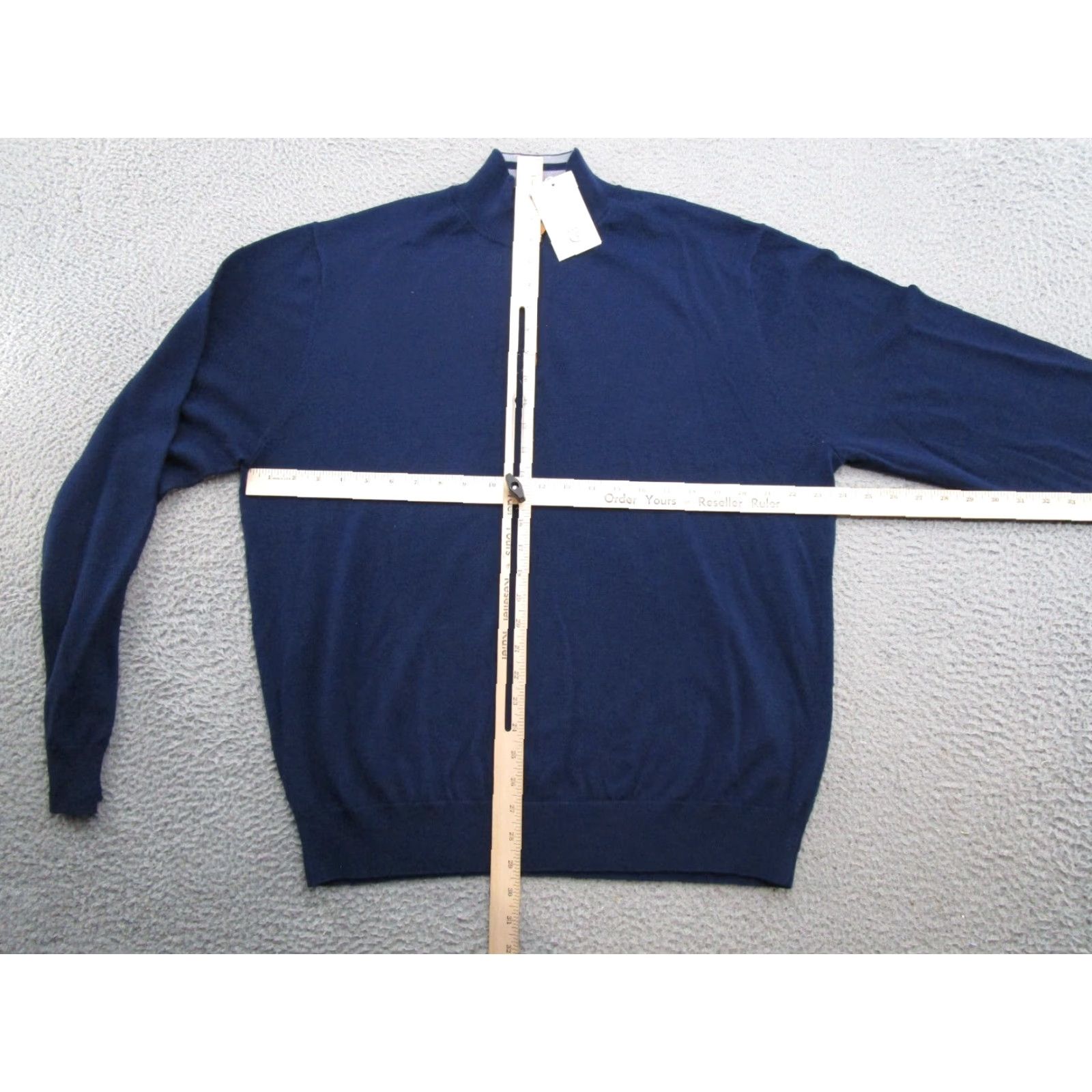 Vintage Collars&Co Australian Merino 1/4 Zip Sweater Blue Leather Trim Mens 2XL NEW Size US XXL / EU 58 / 5 - 5 Thumbnail