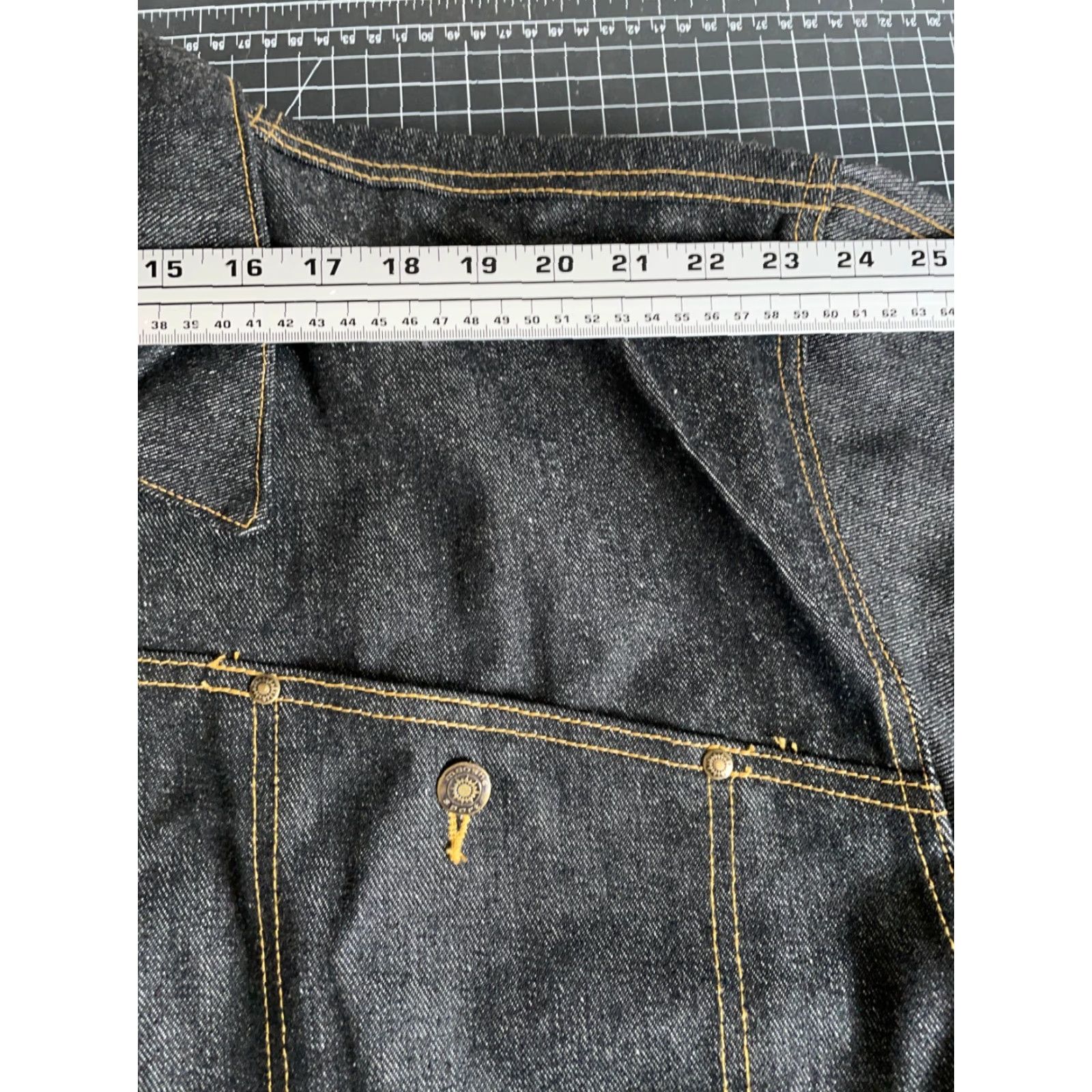 Denime Meoshe Hip Hop Style Denim Jacket Men's XL (Fits 2XL) Black Embroidered Y2K Rap Jacket Size US XL / EU 56 / 4 - 7 Thumbnail