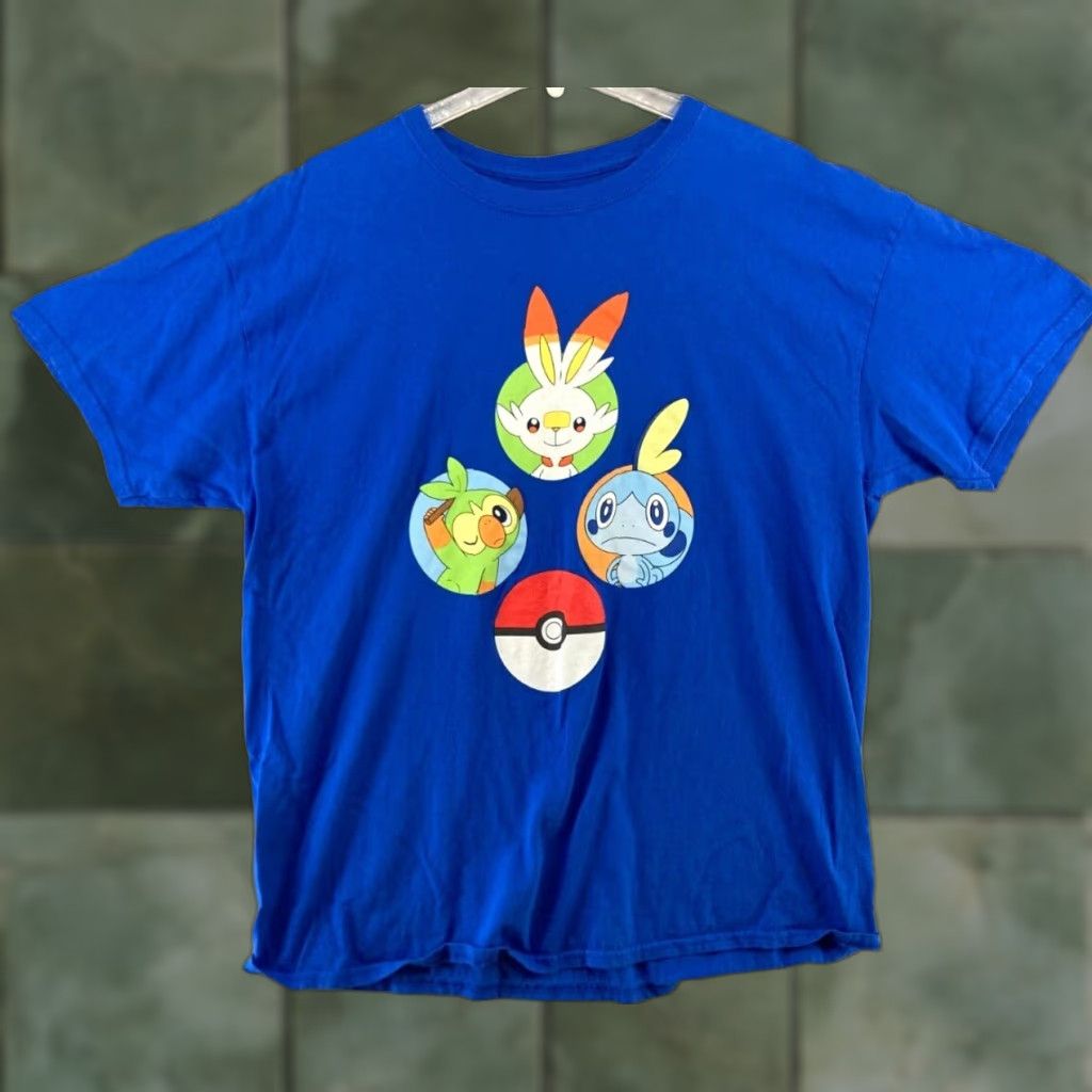 Vintage Pokemon TShirt Men XL Blue Pokeball Graphic Print Anime Shirt Adult Regular Cotton Jersey Short Sleeve Crew Neck Size US XL / EU 56 / 4 - 1 Thumbnail