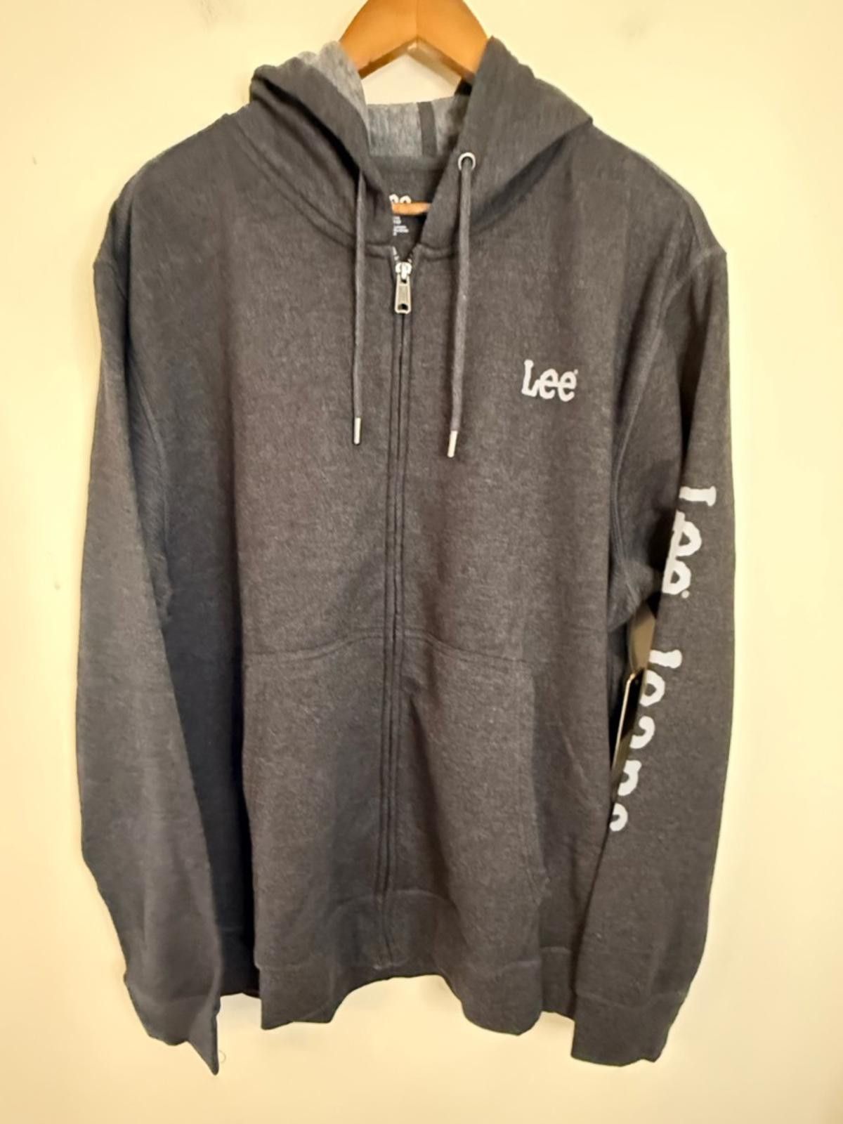 Lee Lee charcoal gray zip fleece lined hoodie sweatshirt SZ XL Size US XL / EU 56 / 4 - 1 Thumbnail