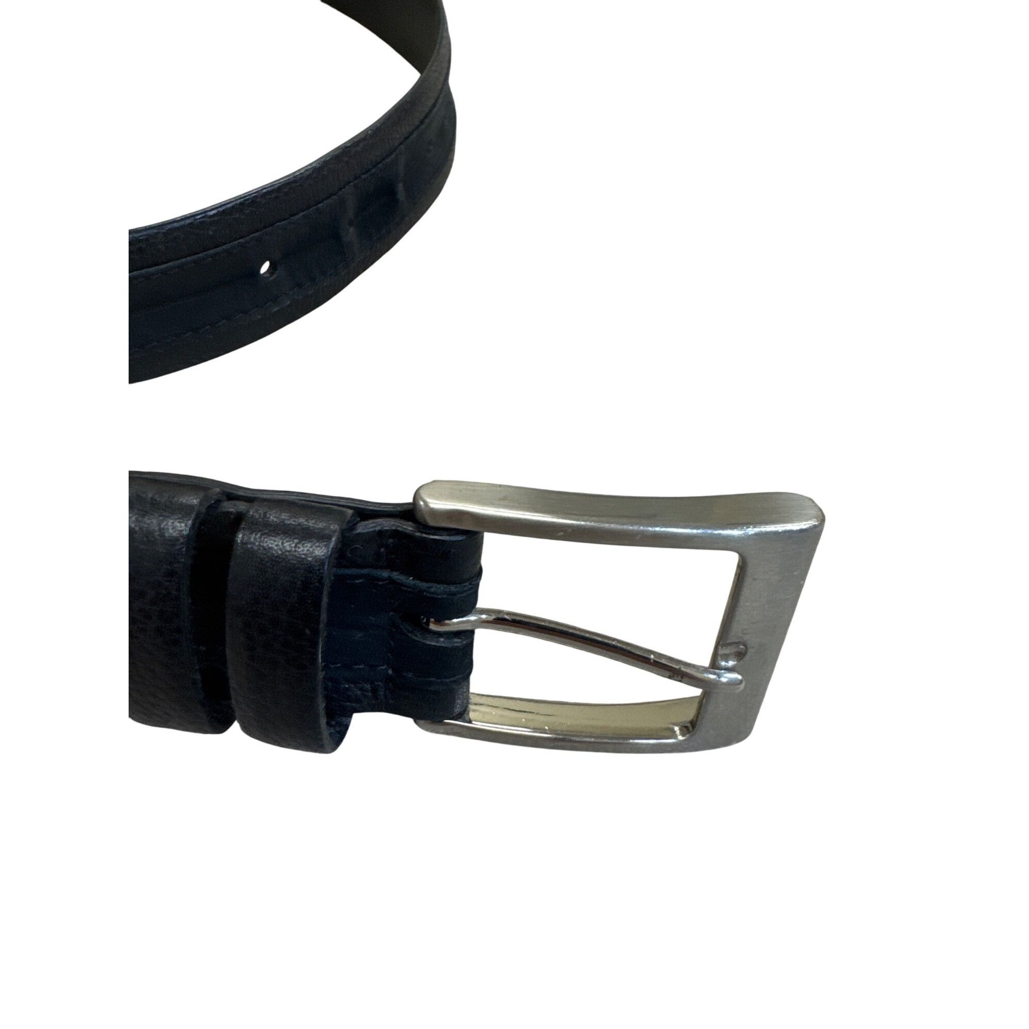 Designer Kolte Italian Made Mens Black Leather Belt W/Solid Brass Buc Size 38 - 5 Thumbnail