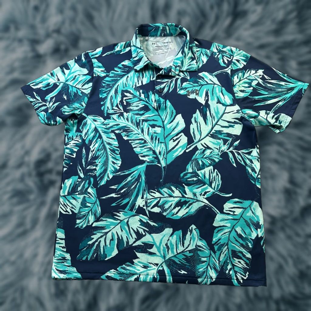 Under Armour Under Armour Polo Shirt Mens Large Green Golf All Over Print Playoff Printed Shirt Size US L / EU 52-54 / 3 - 1 Thumbnail