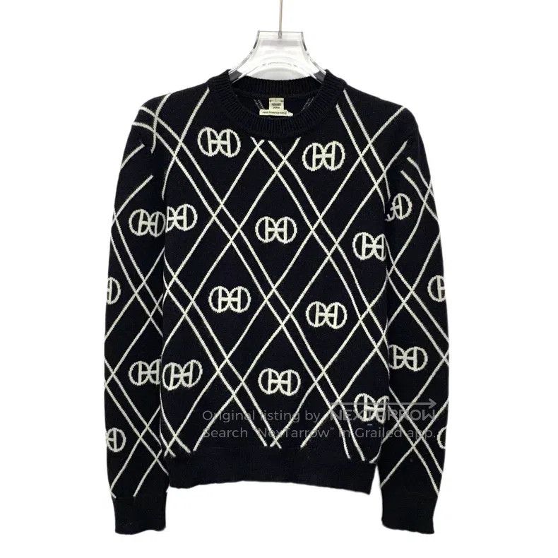 Hermes Hermes Black Diamond Jacquard Embroidered Cashmere Long Sl Size XS / US 0-2 / IT 36-38 - 1 Thumbnail