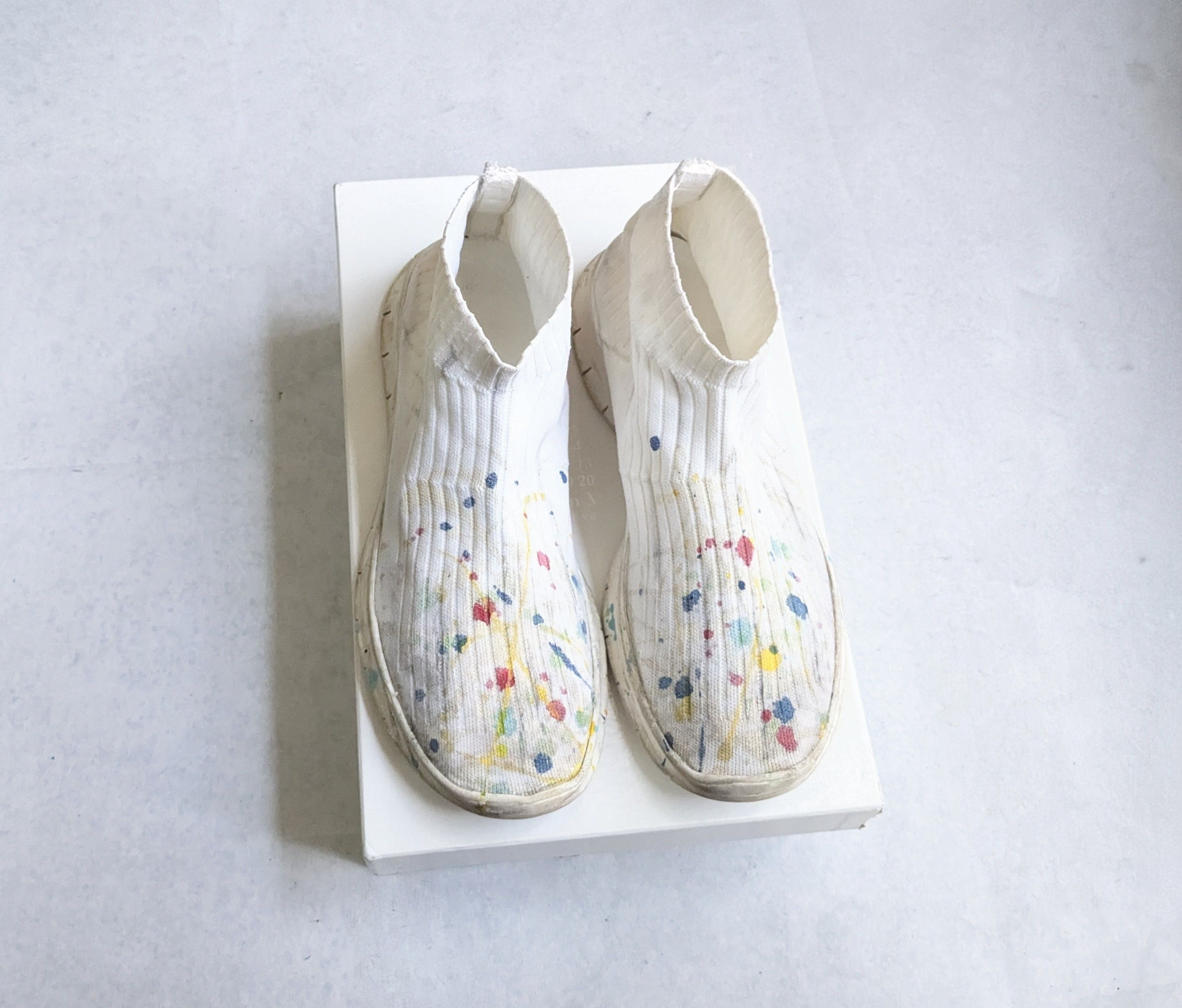 Maison Margiela Maison Margiela Sock Sneakers Paint Splatter 10 43 White Size US 10 / EU 43 - 1 Thumbnail