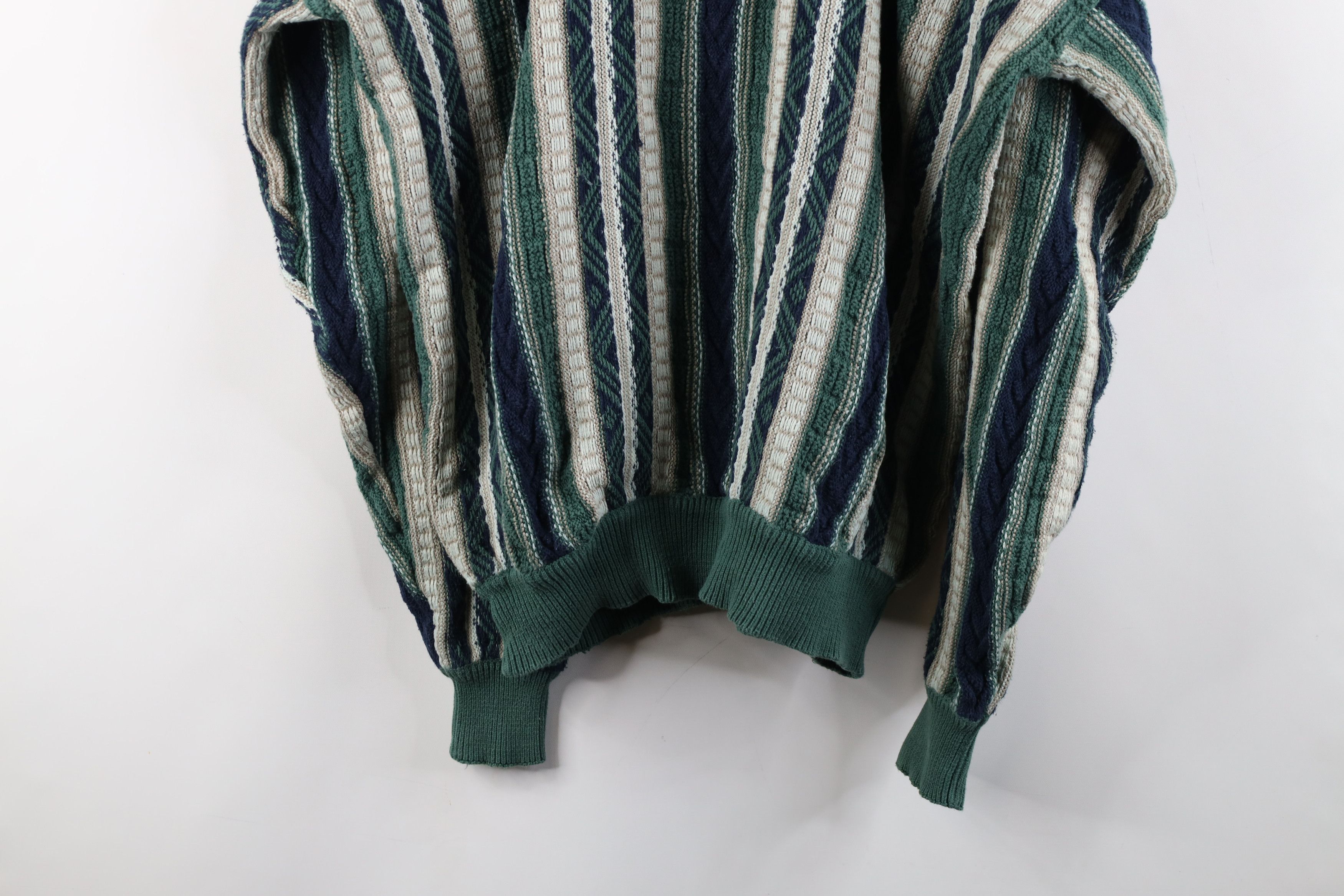 Vintage Vintage 90s Coogi Style Textured Striped Knit Sweater Size US L / EU 52-54 / 3 - 10 Thumbnail