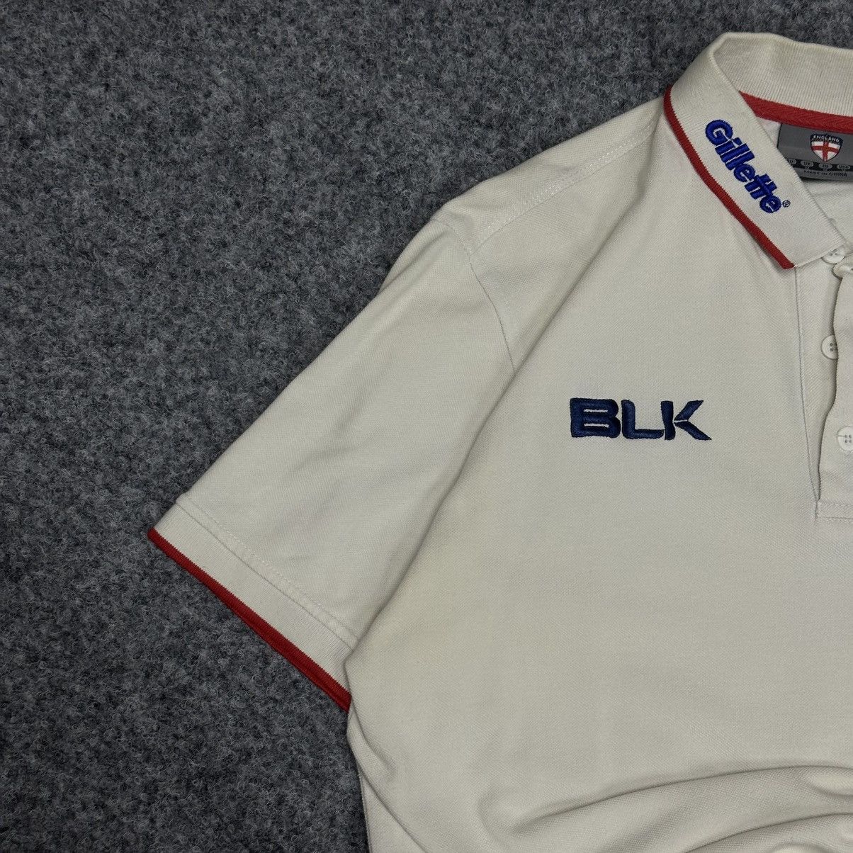 Sterling Ruby VTG Mans Rugby Polo Gillette Size L Used BLK England Size US M / EU 48-50 / 2 - 3 Thumbnail
