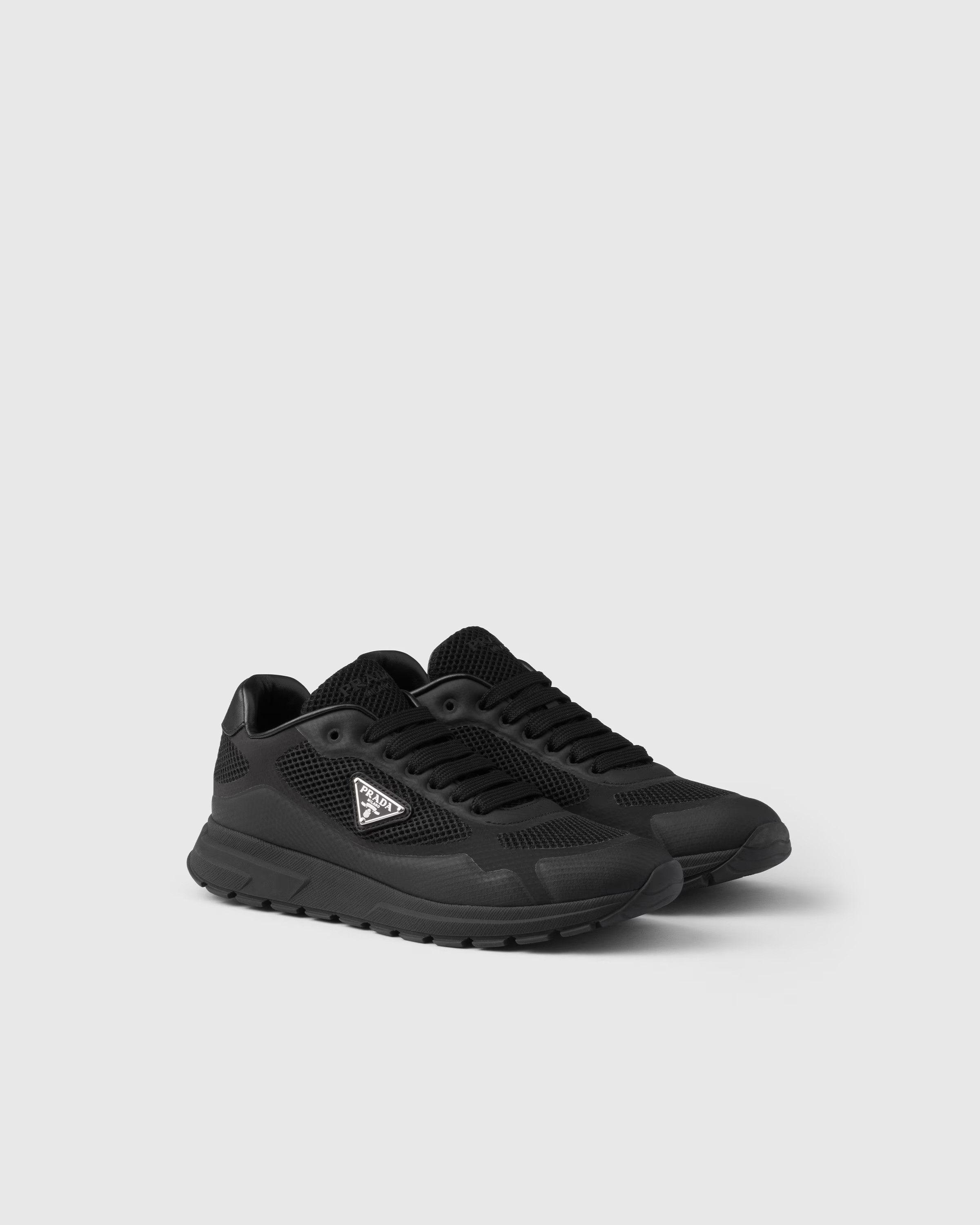 Prada o1B3y1r0526 Prax 2.0 Fabric and Mesh Sneakers in Black Size US 8 / IT 38 - 2 Thumbnail