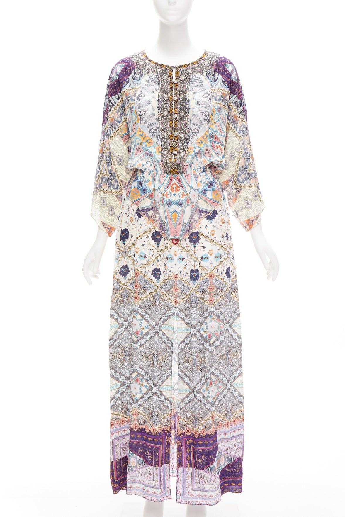 CAMILLA CAMILLA 2016 Tales Of Tatiana 100% silk embellished floral print dress S Size S / US 4 / IT 40 - 1 Thumbnail