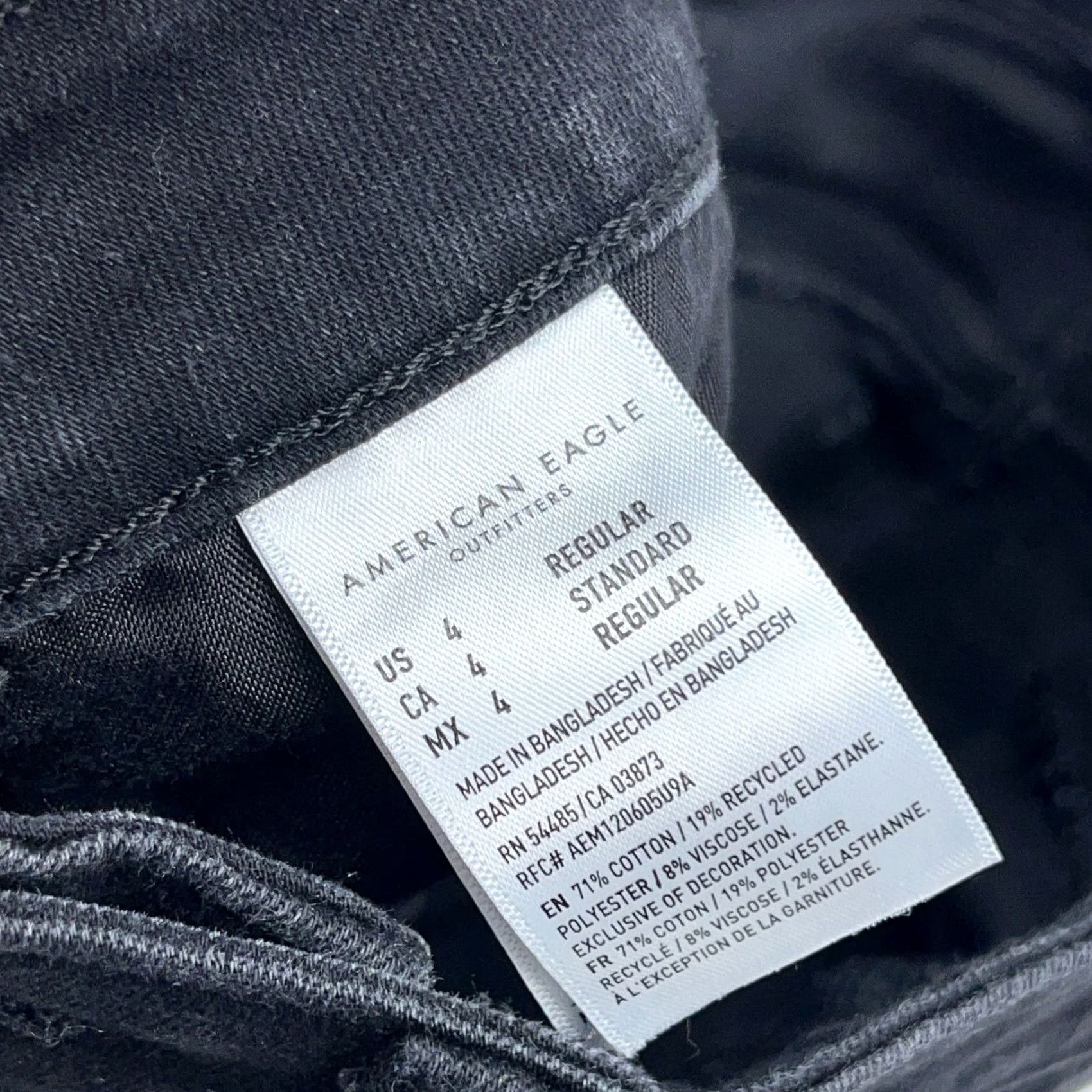 American Eagle Outfitters VINTAGE American Eagle Jeans Women 4 High Rise Jegging Black Faded Distressed 5-Pocket Comfort Stretch Size 27" / US 4 / IT 40 - 5 Thumbnail