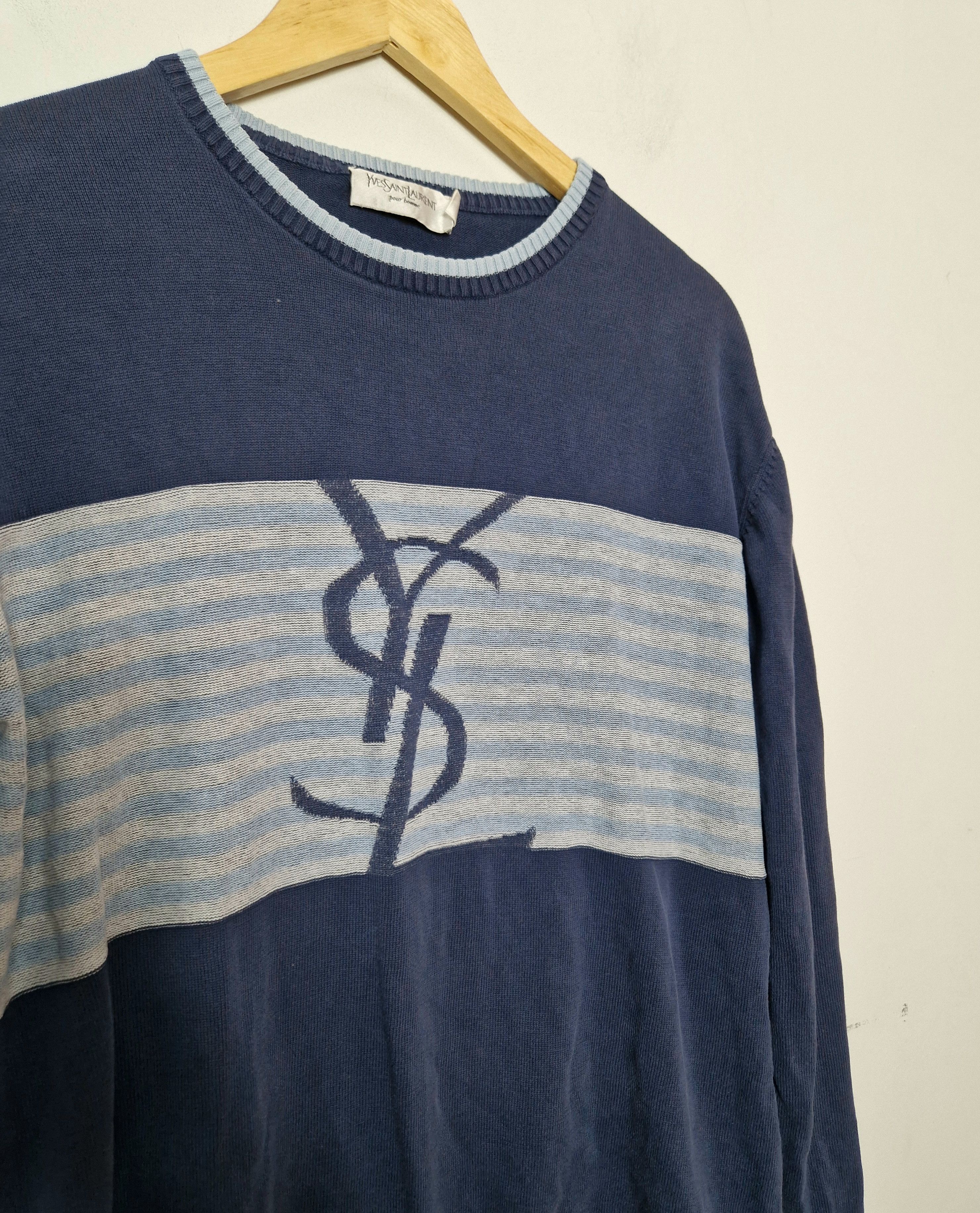 Yves Saint Laurent Yves Saint Laurent big logo sweater Size US M / EU 48-50 / 2 - 2 Thumbnail