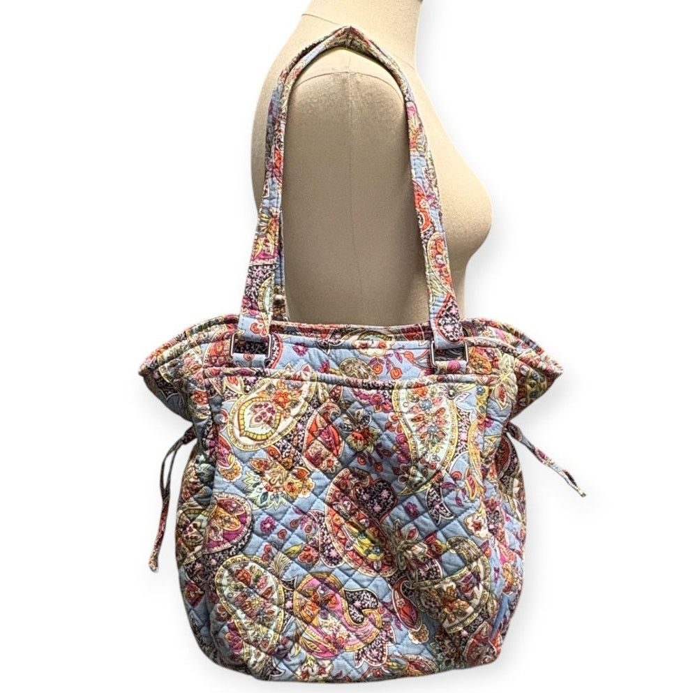 Vera Bradley VERA BRADLEY Glenna Satchel Provence Paisley in Cotton Blue Size ONE SIZE - 3 Thumbnail