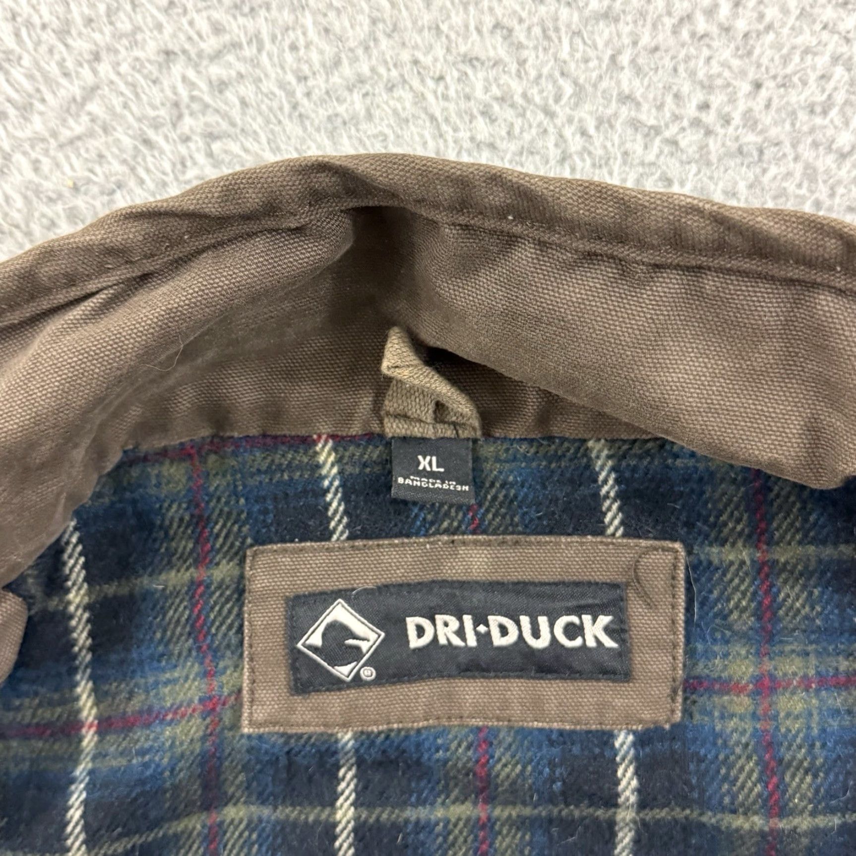 Vintage DRI DUCK Jacket Mens XL Brown Canvas Lined Cotton Zip Workwear Outdoor Size US XL / EU 56 / 4 - 7 Thumbnail