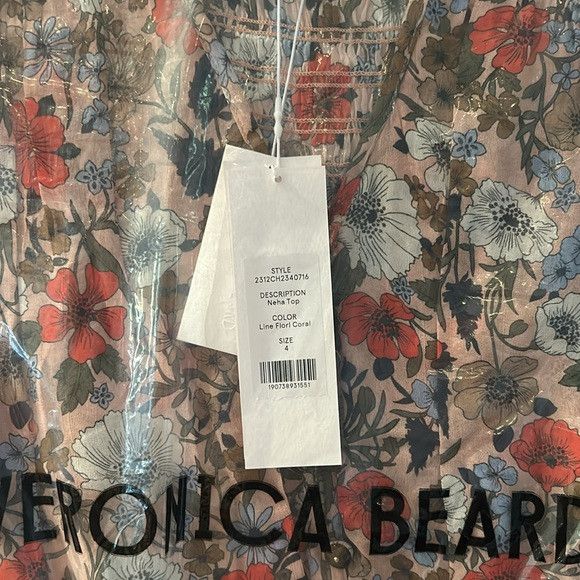 Veronica Beard NEW VERONICA BEARD neha floral top line coral floral small Size S / US 4 / IT 40 - 3 Thumbnail