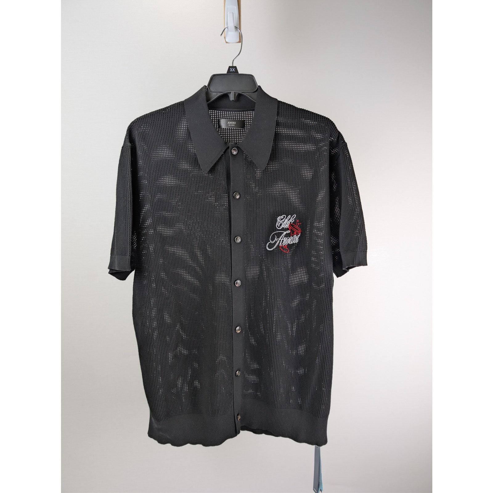 Amiri o1rshd1 Club Amiri Crochet Shirt T-Shirt in Black Size US XXL / EU 58 / 5 - 8 Thumbnail