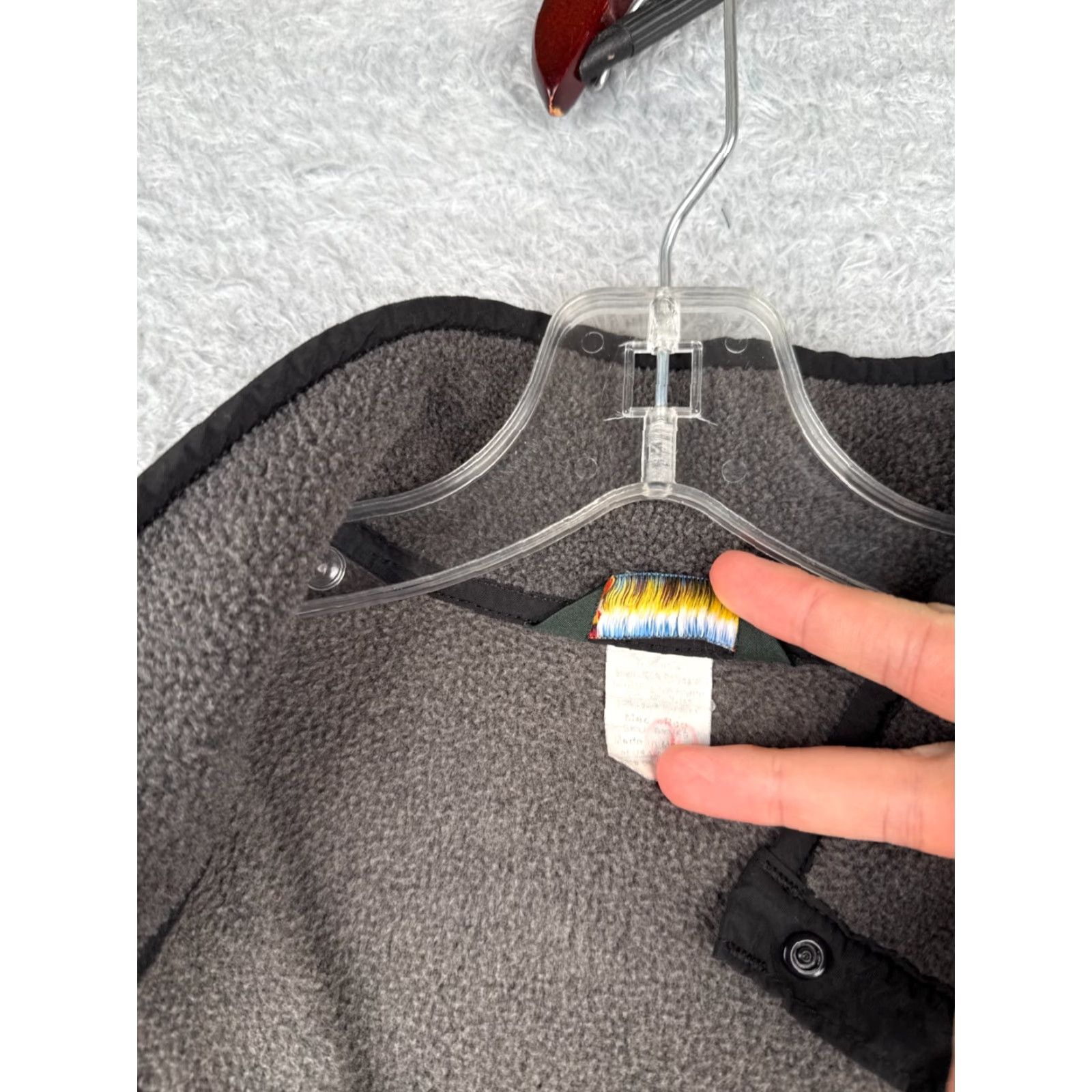 Vintage VINTAGE L.L. Bean Sweater Mens Medium Gray 1/4 Button Mock Neck Polyester Fleece Shirt Size US M / EU 48-50 / 2 - 7 Thumbnail