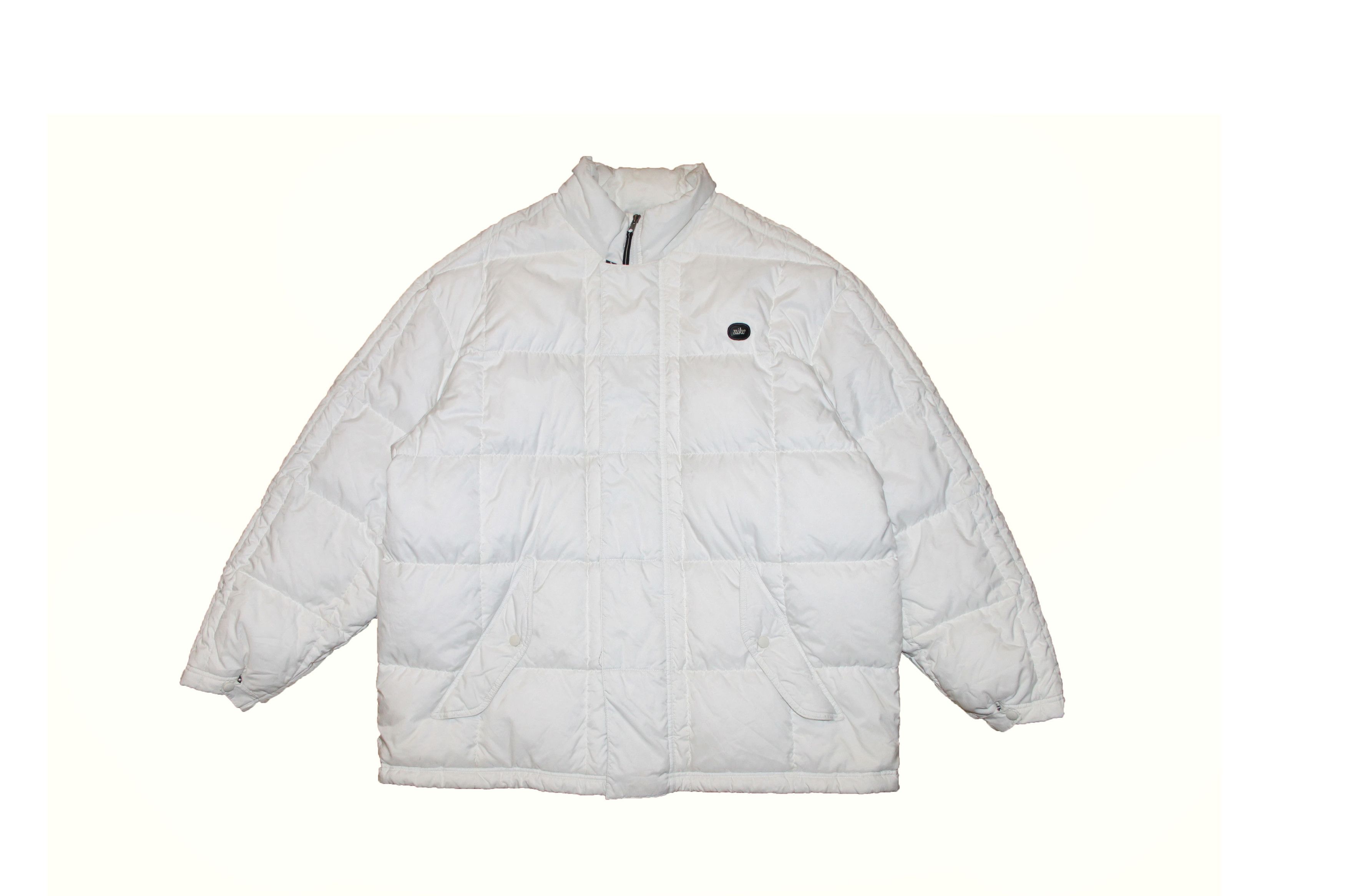 image of Y2K Nike Drill Puffer Down Jacket in White, Men's (Size 2XL)