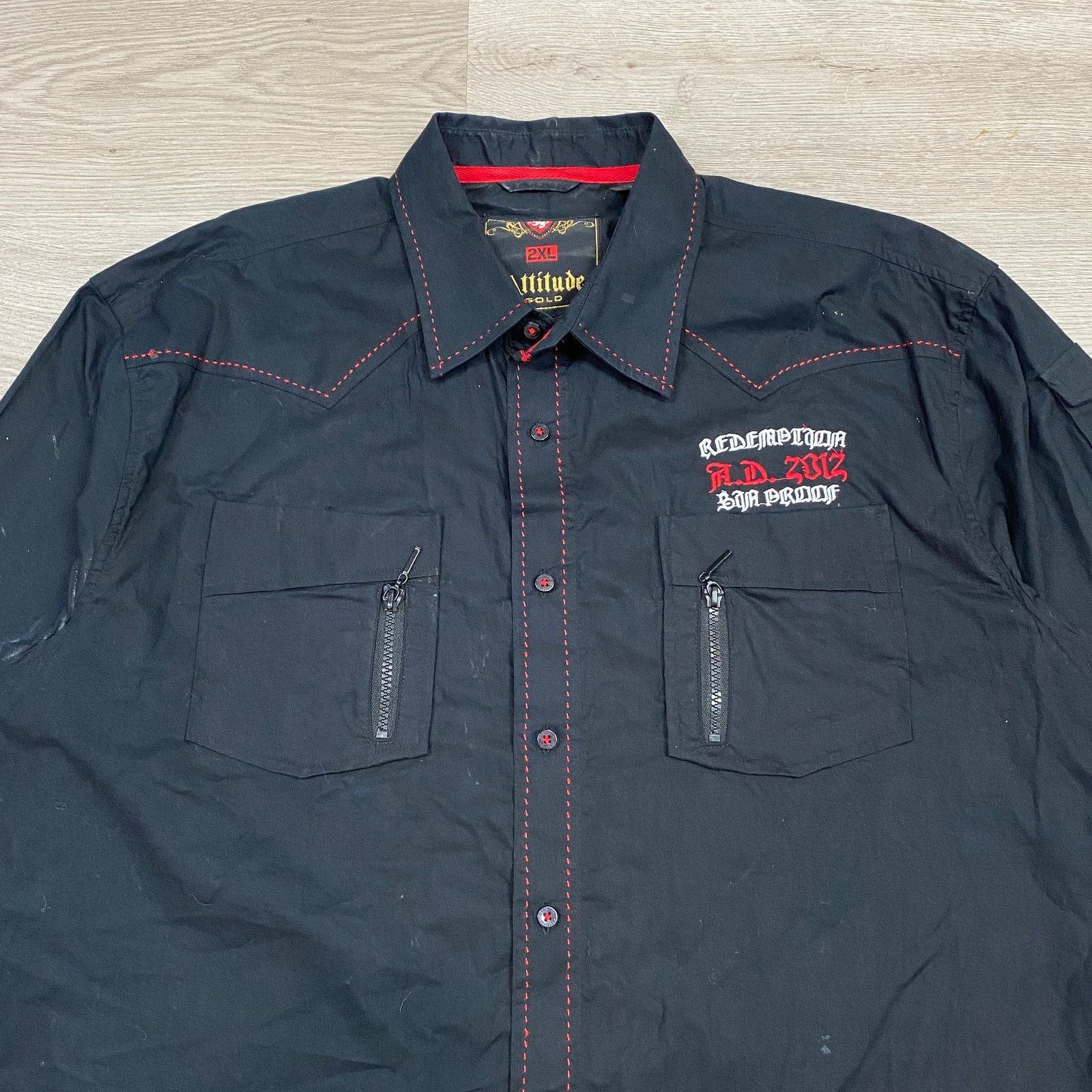Other Attitude Gold Redemption Y2K Long Sleeve Button Up Shirt 2XL Size US XXL / EU 58 / 5 - 4 Thumbnail