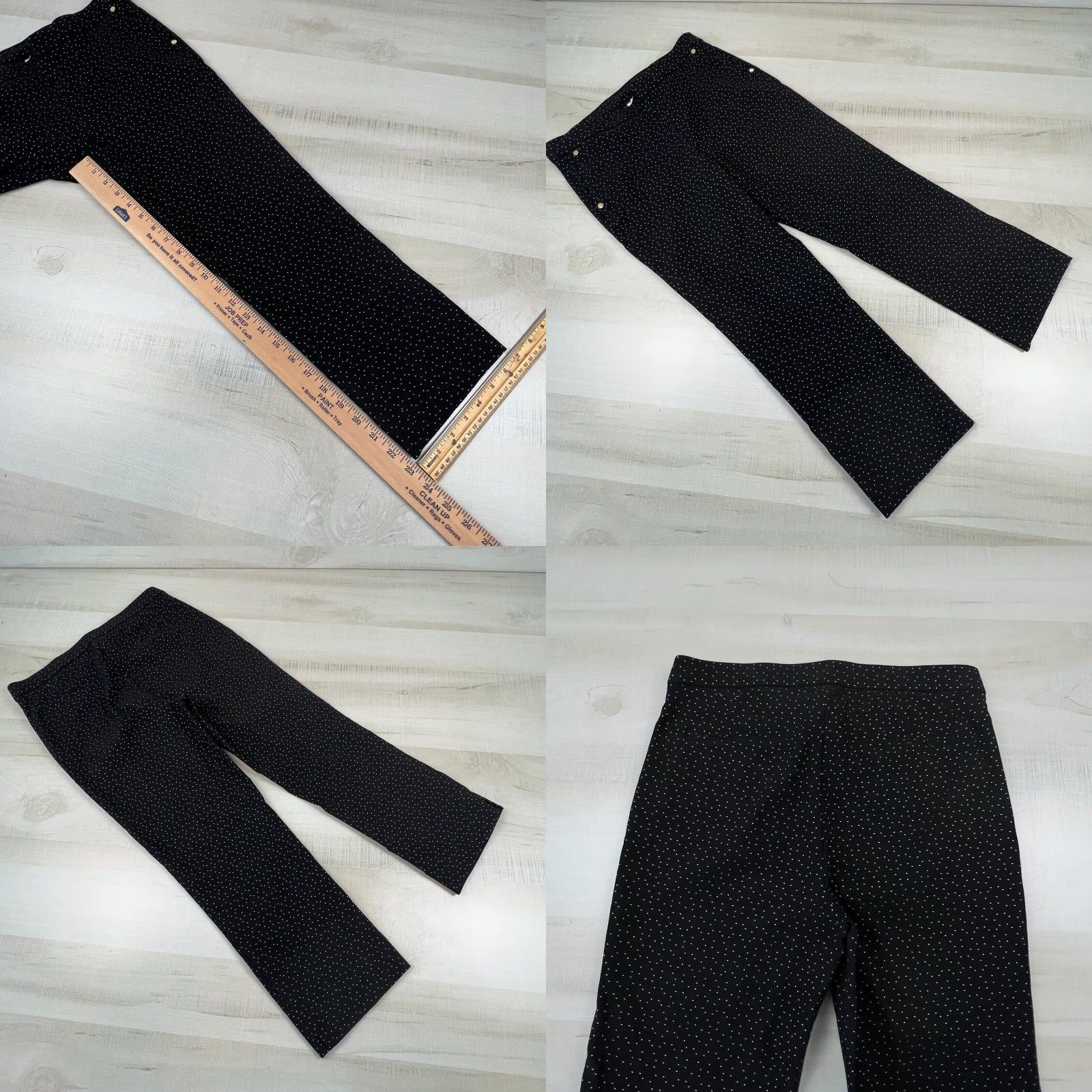 Anne Klein Anne Klein Womens Black Polka Dot Cropped Pants Size 4 Stretch Mid Rise Straight Leg Size 27" / US 4 / IT 40 - 8 Thumbnail