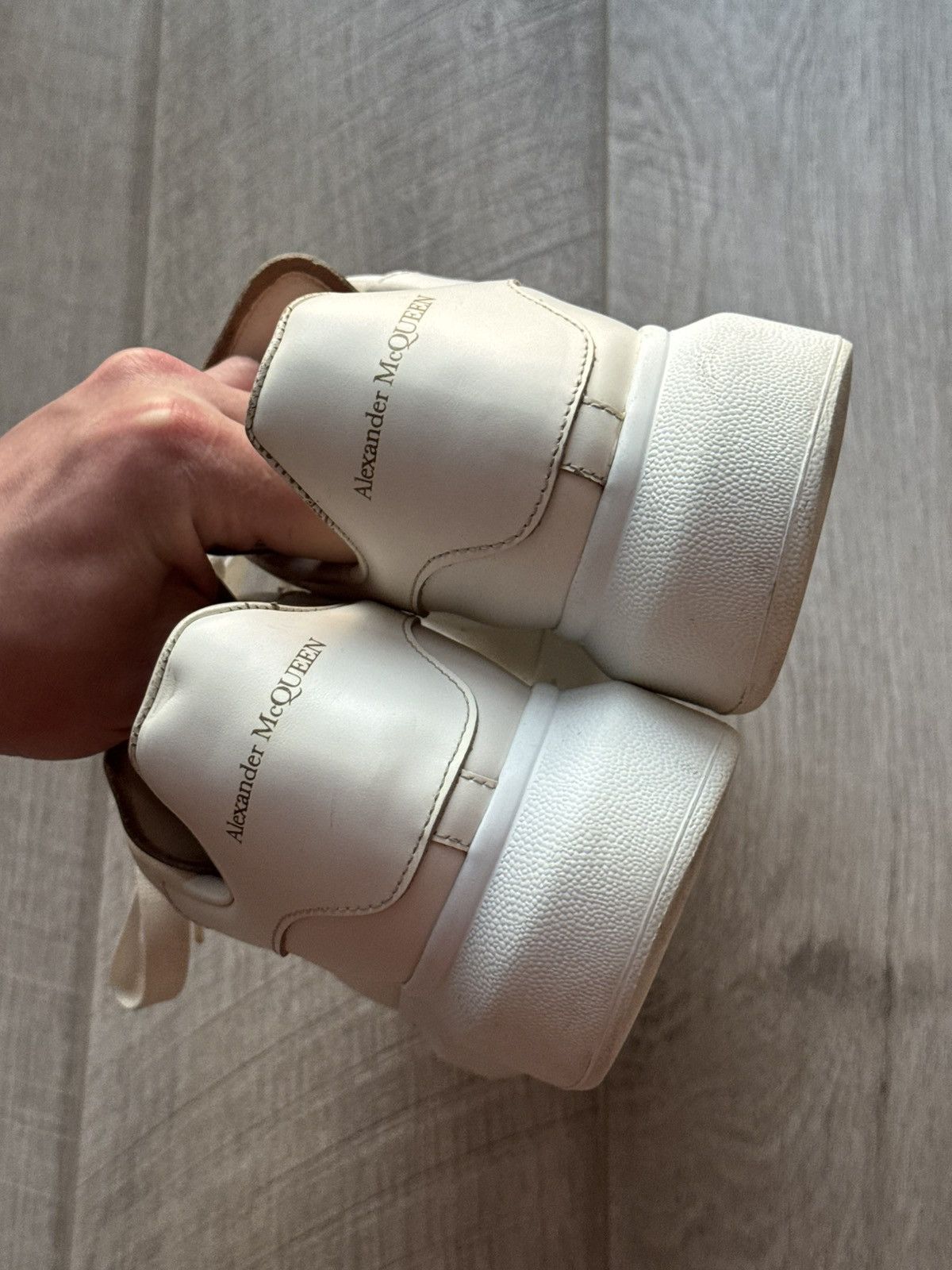 Alexander McQueen Alexander McQueen Oversized Leather White Sneakers Size US 7.5 / EU 40-41 - 14 Thumbnail
